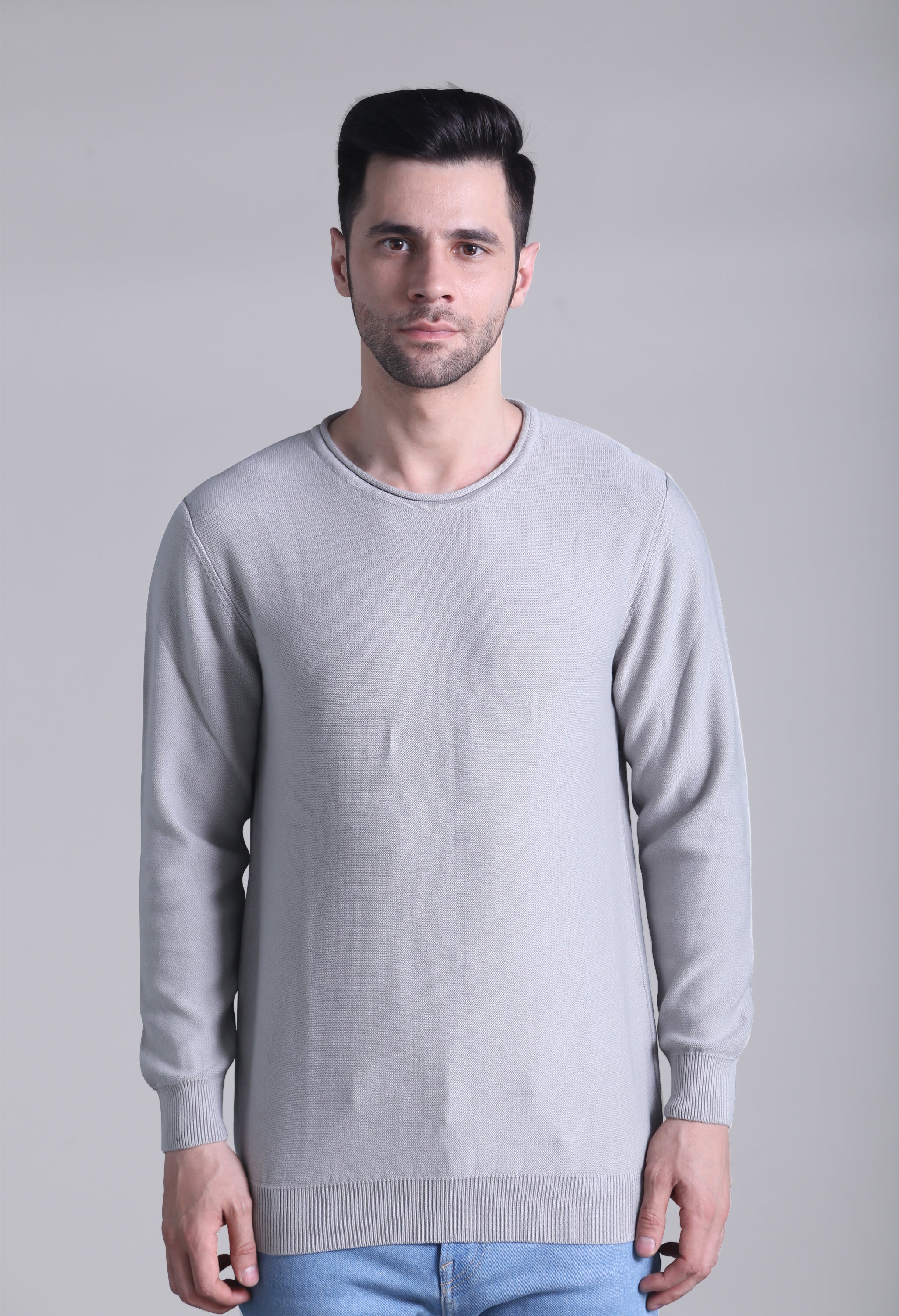 Solid Plane Gray Sweater - SQUIREHOOD