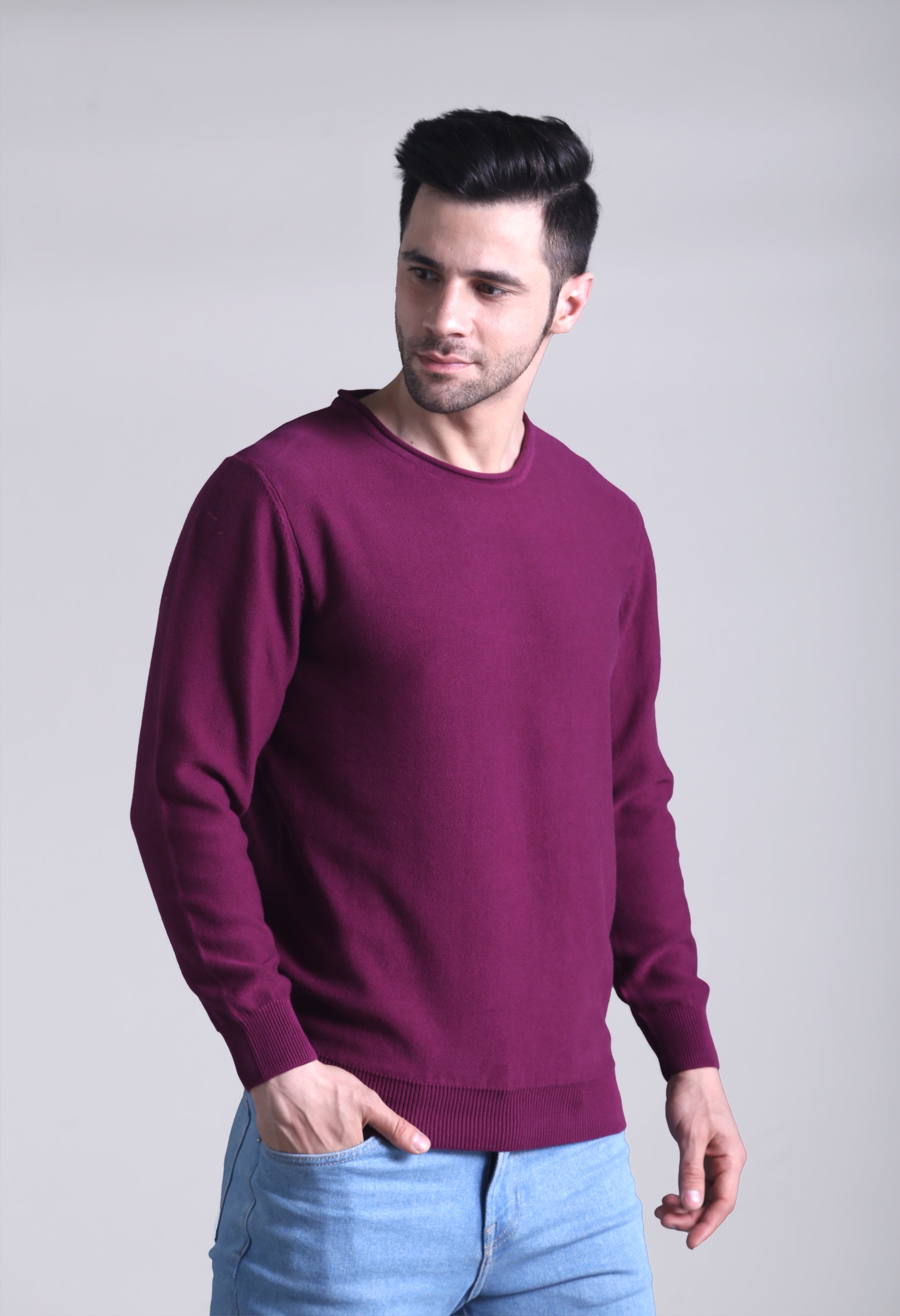 Purple Solid Plane Sweater - SQUIREHOOD