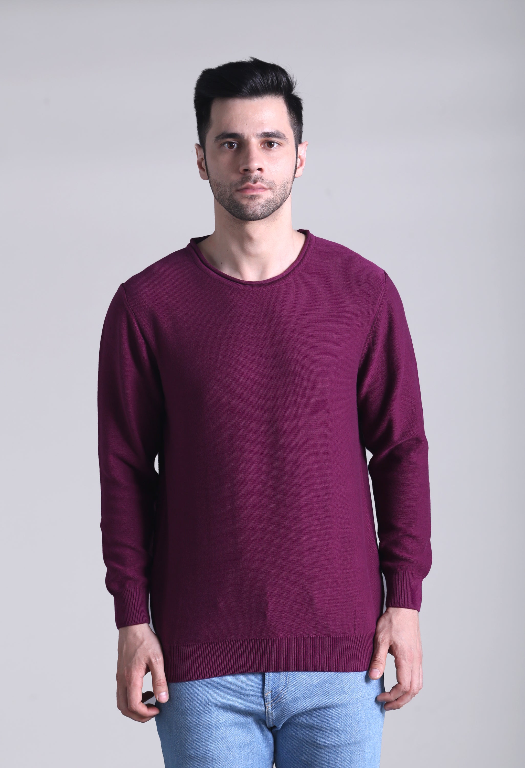 Purple Solid Plane Sweater - SQUIREHOOD