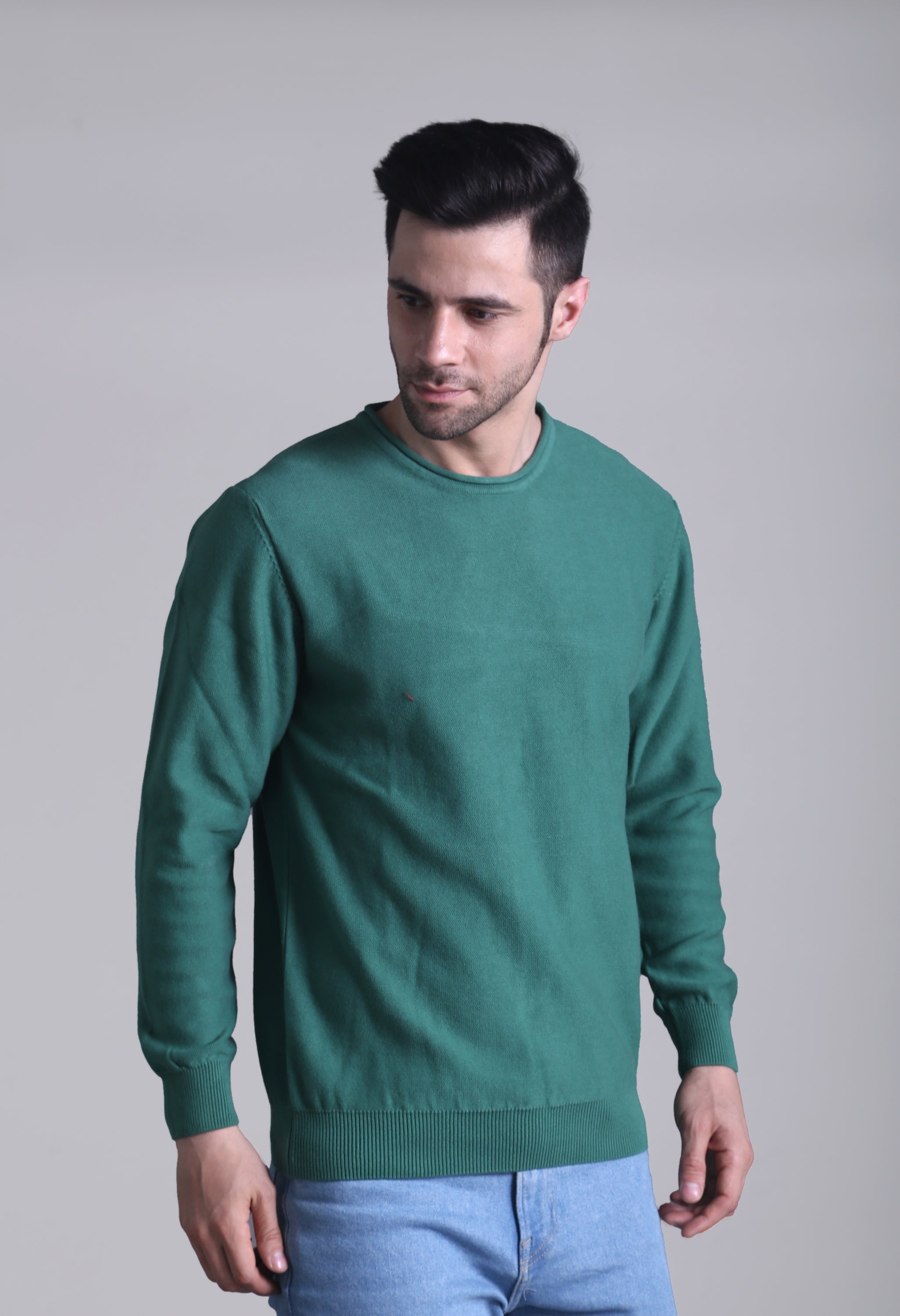 Solid Plane Green Sweater - SQUIREHOOD