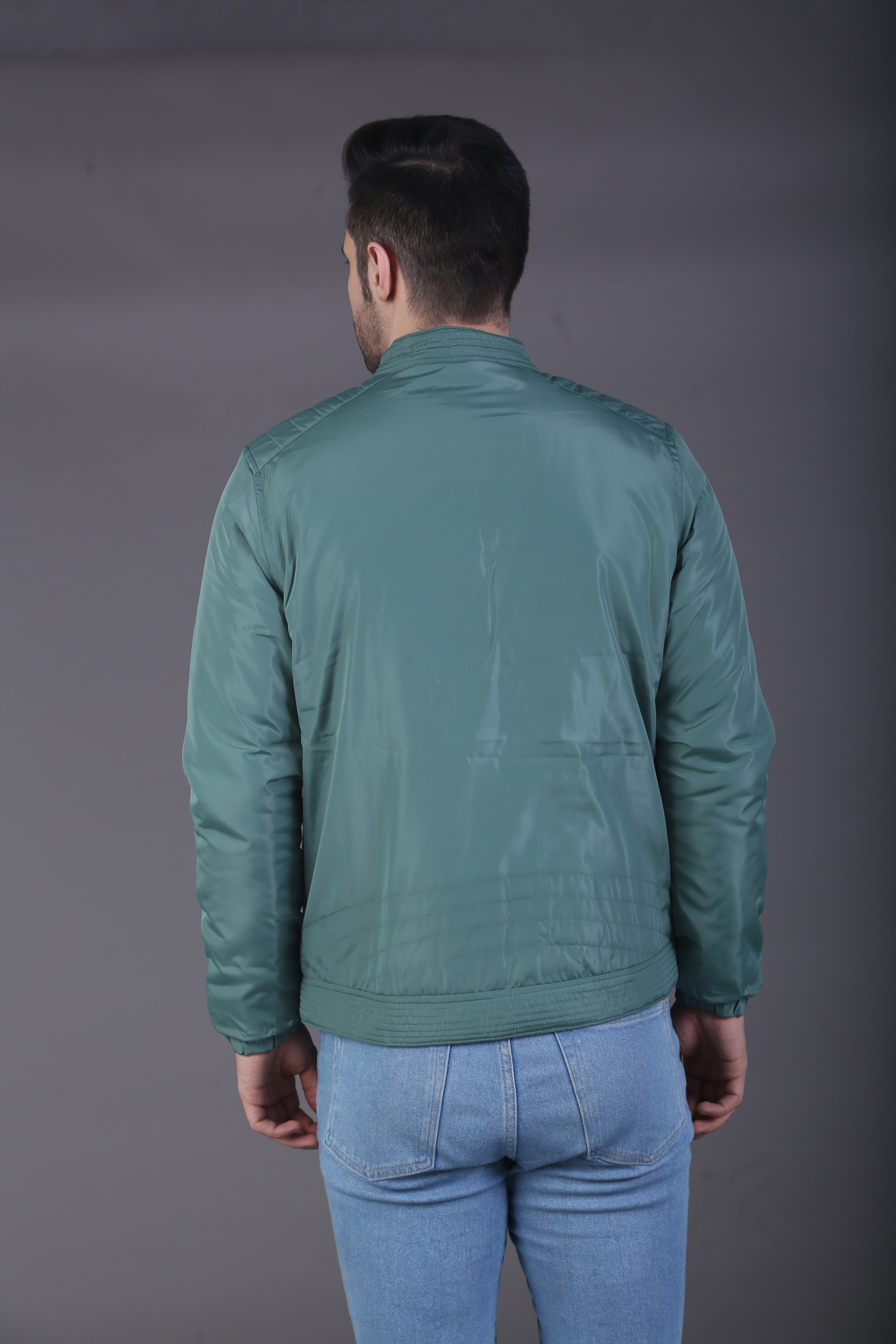 Green Mock Collor Jacket