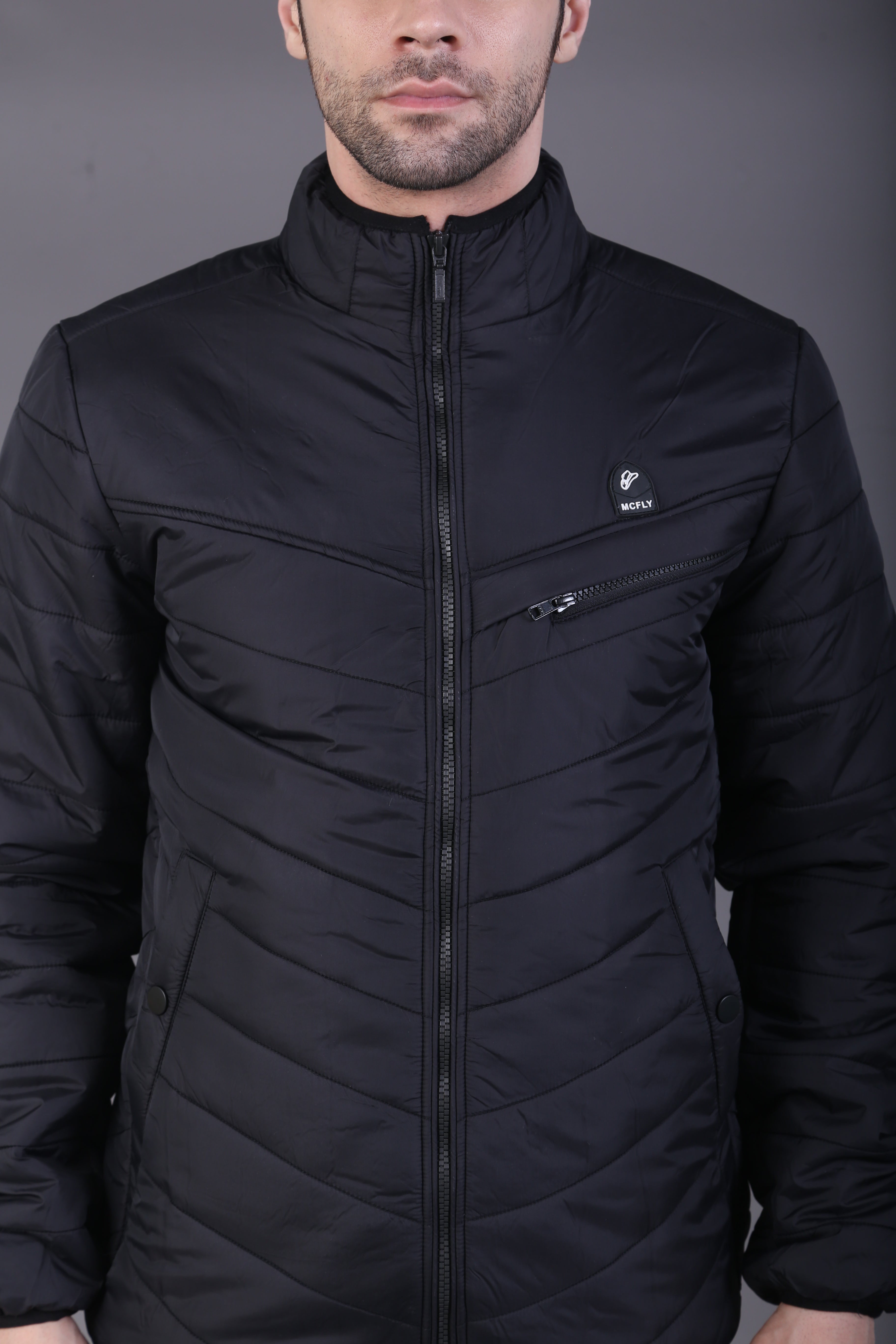 Black Mock Collor Jacket