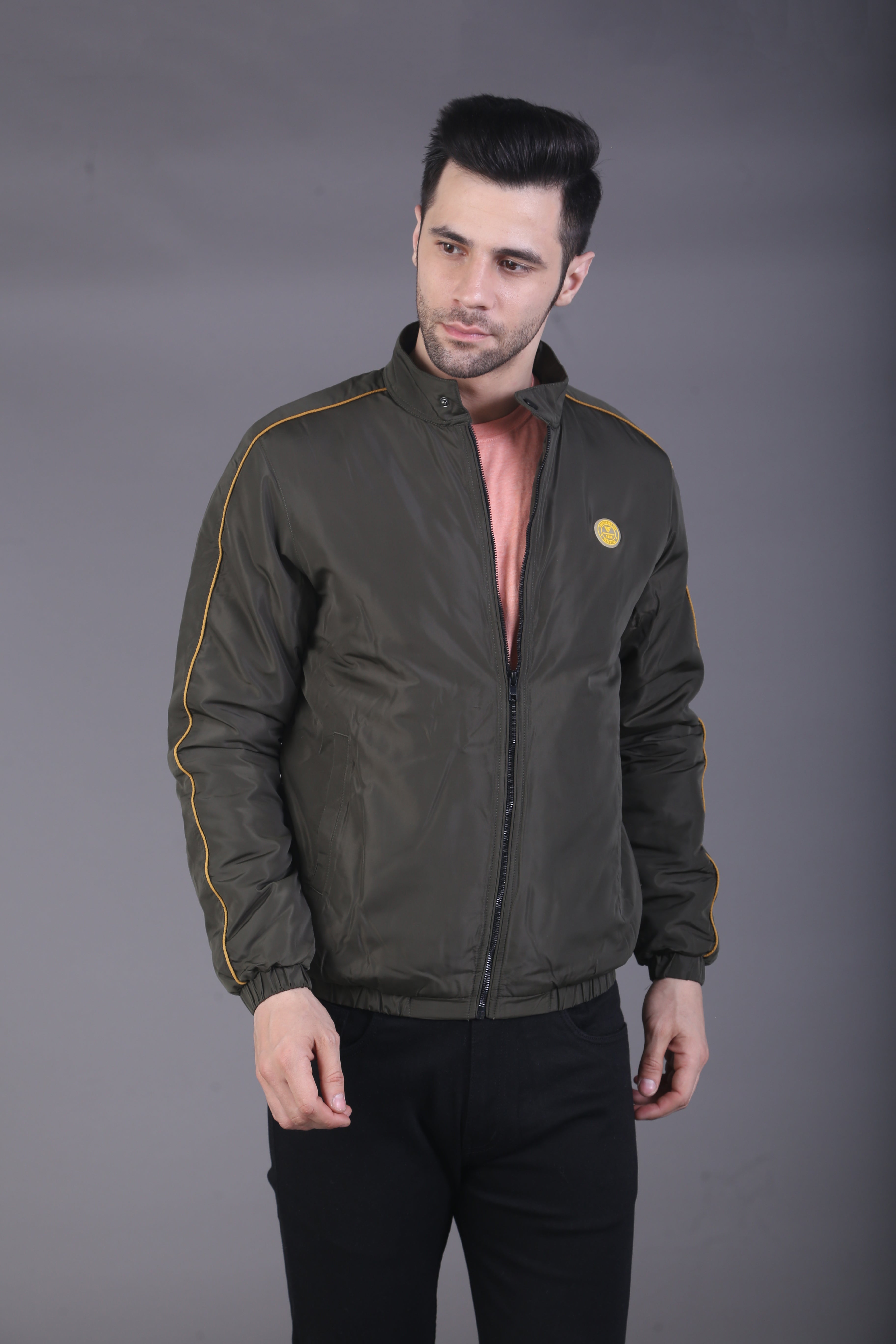 Olive Mock Collor Jacket