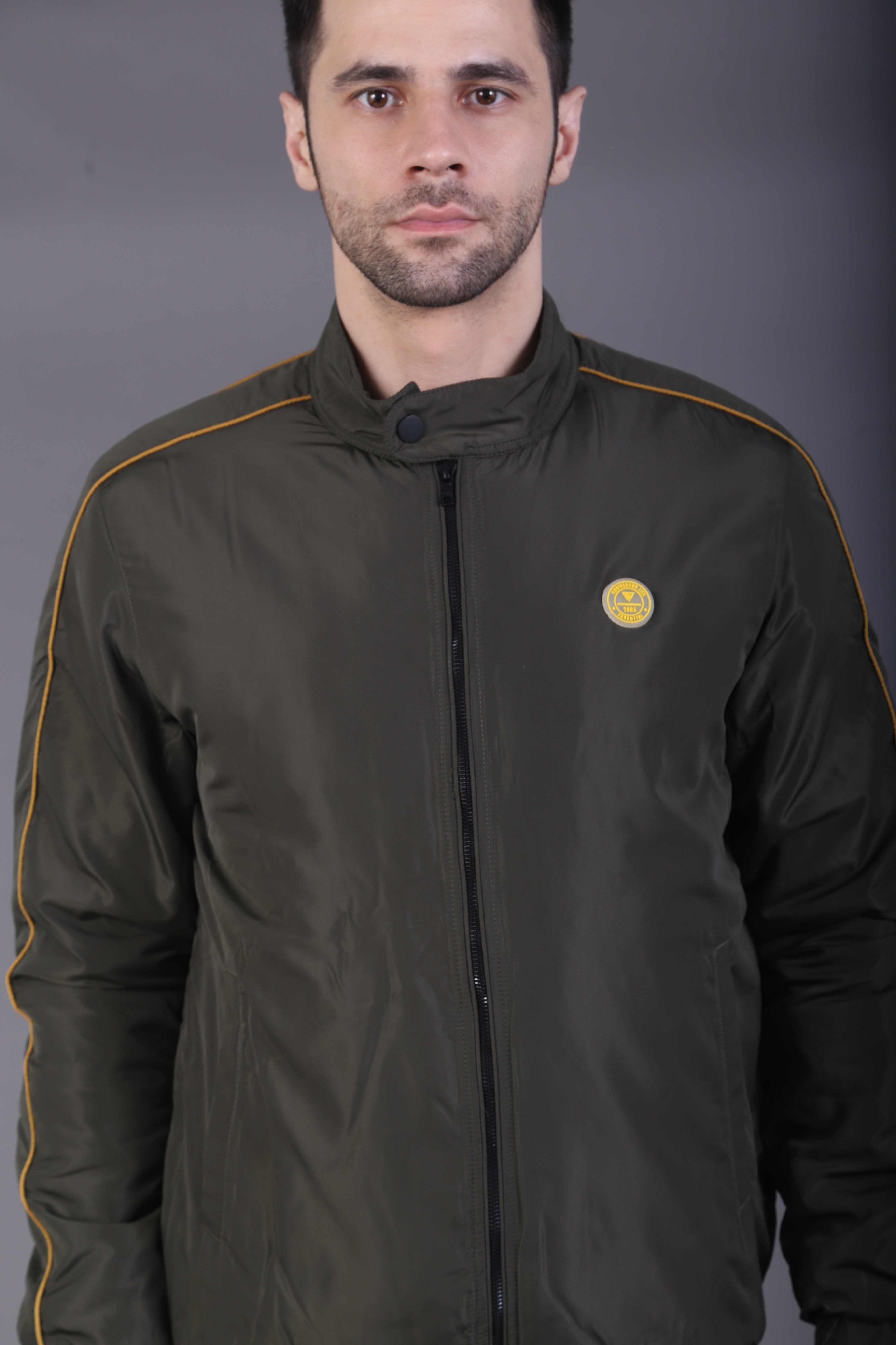 Olive Mock Collor Jacket