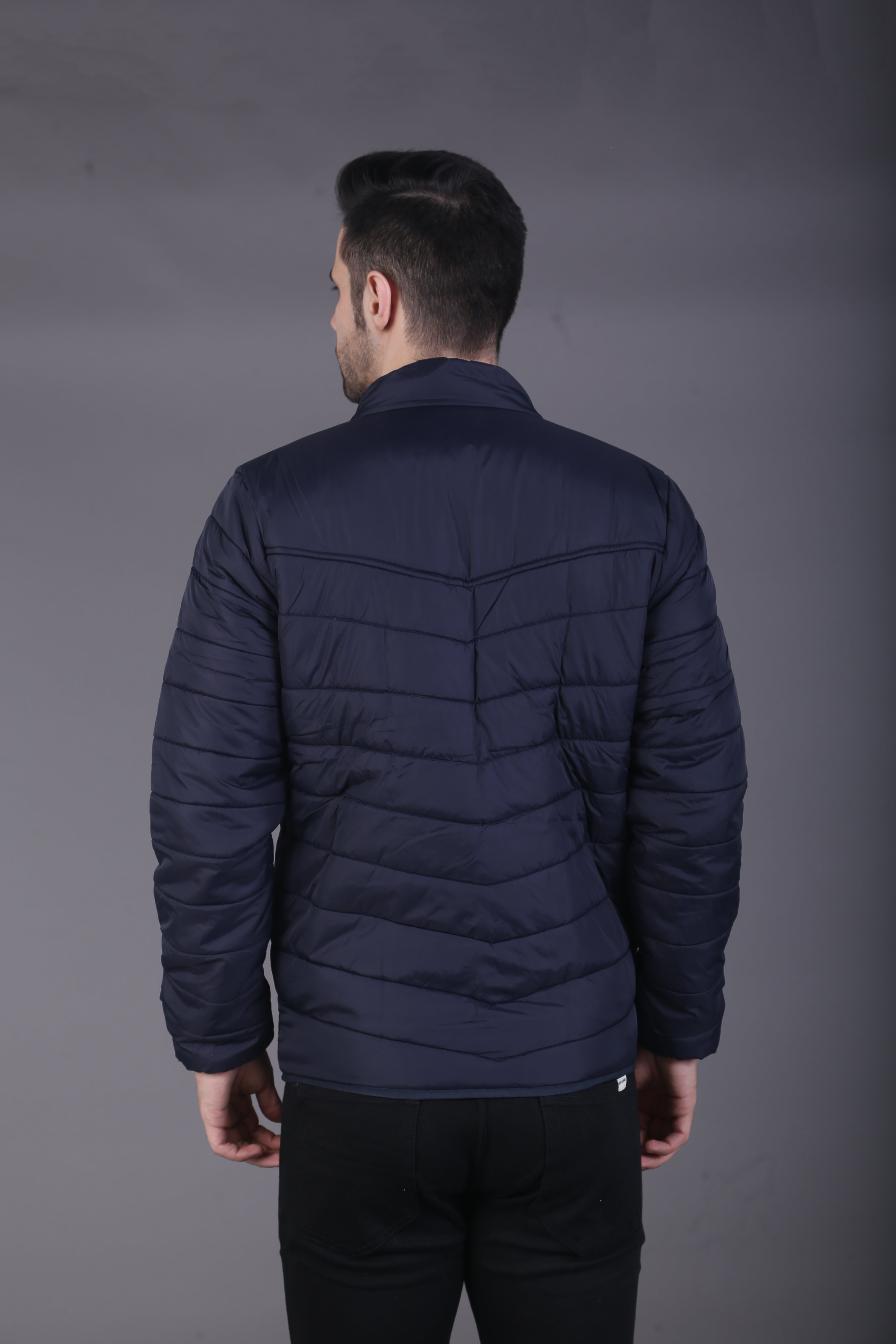 Navy Blue Mock Collor Jacket