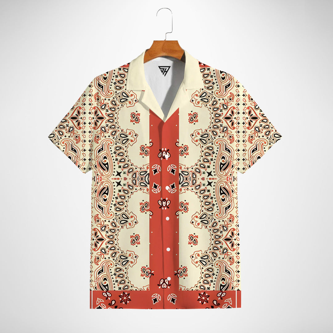 Ikat Floral Pattern Printed Shirt