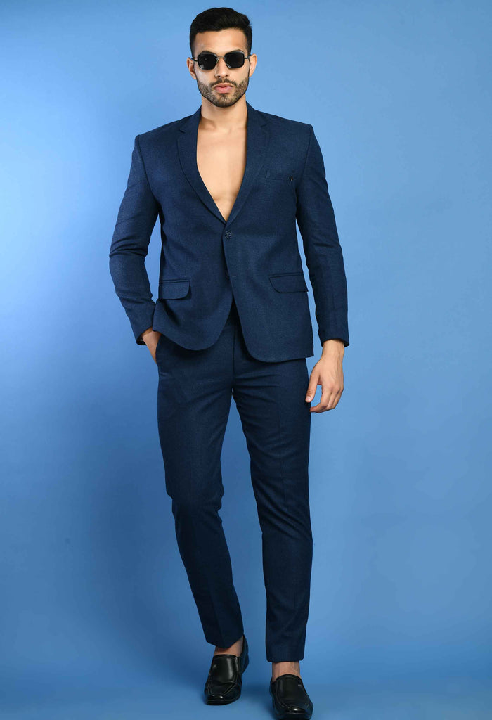 Buy Solid Navy Blue Casual Suit Set - Exclusive Suits for Men Online –  SQUIREHOOD