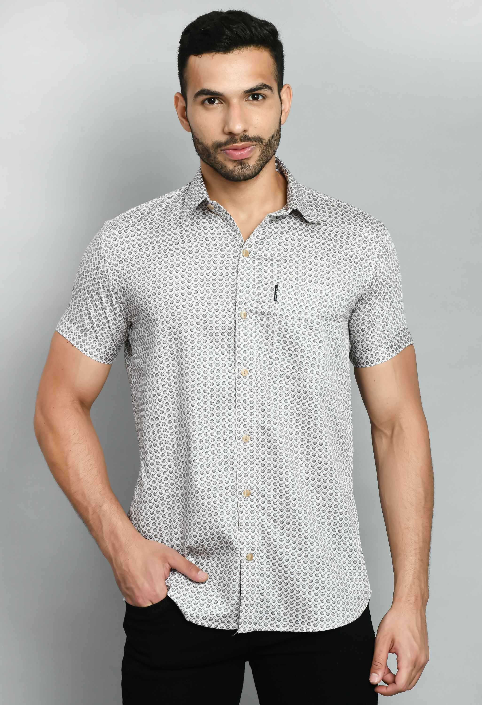 Men's Smart Fit Printed Cotton Shirt