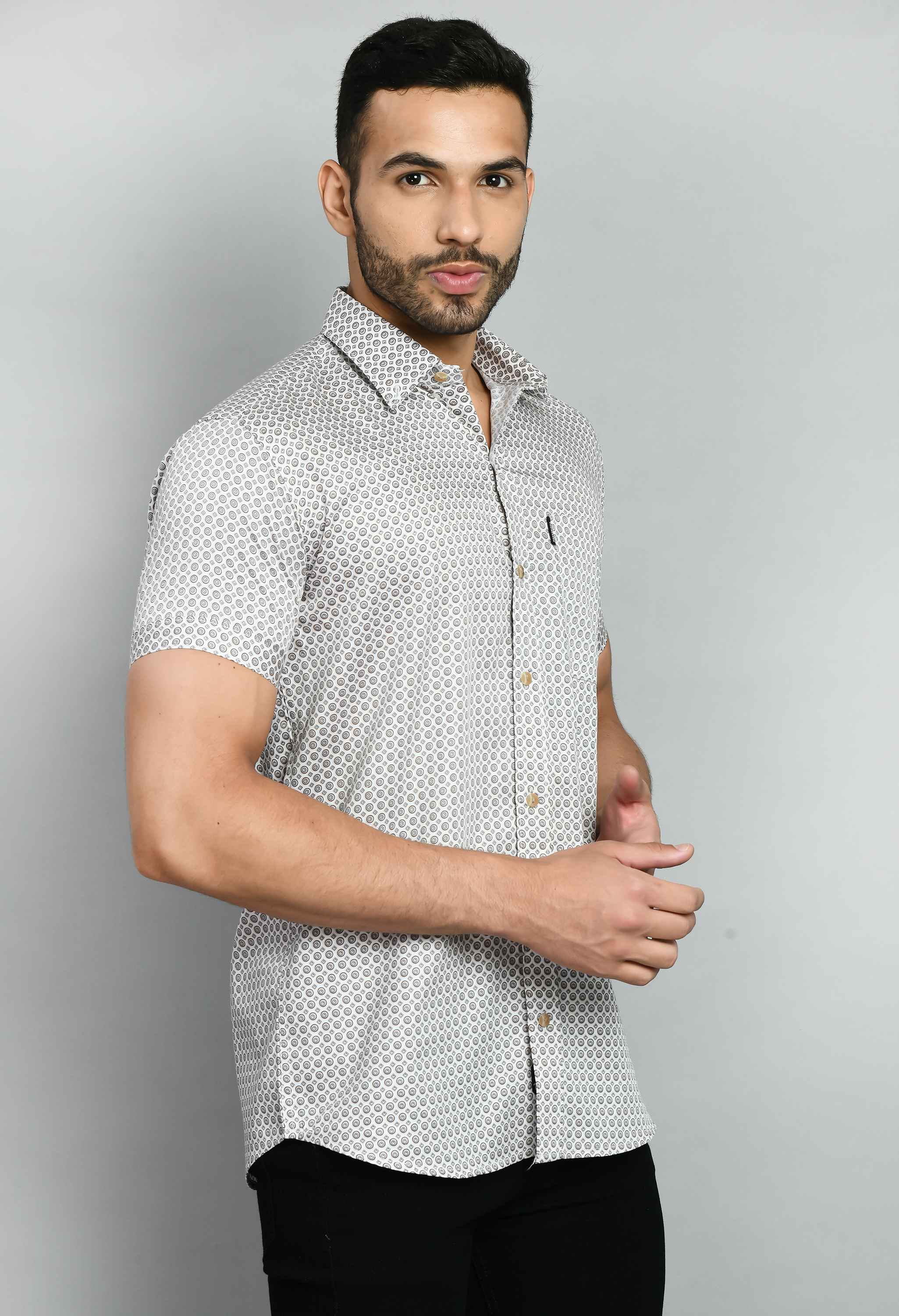 Men's Smart Fit Printed Cotton Shirt