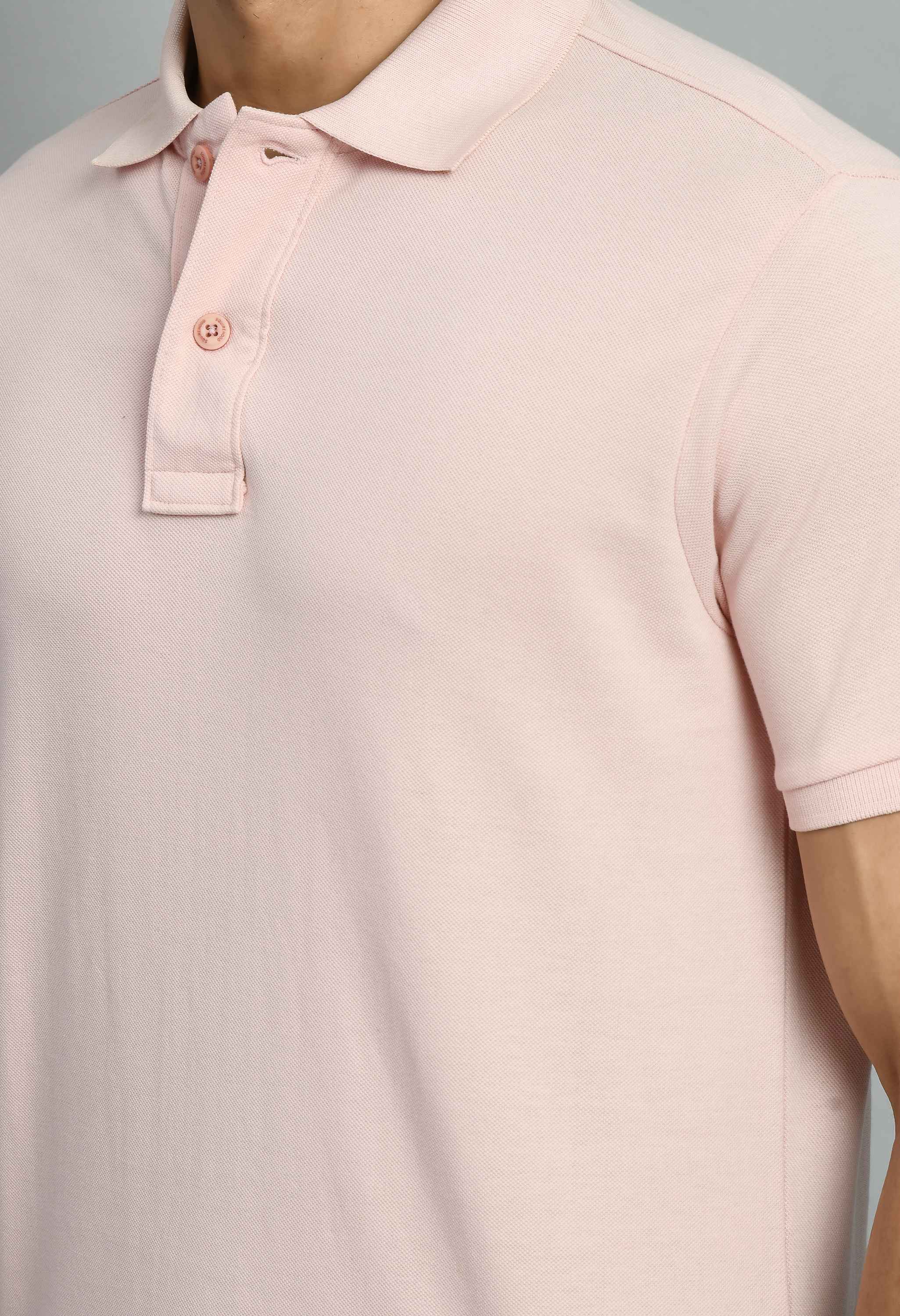 Men's Solid Smart Fit Polo T-Shirt