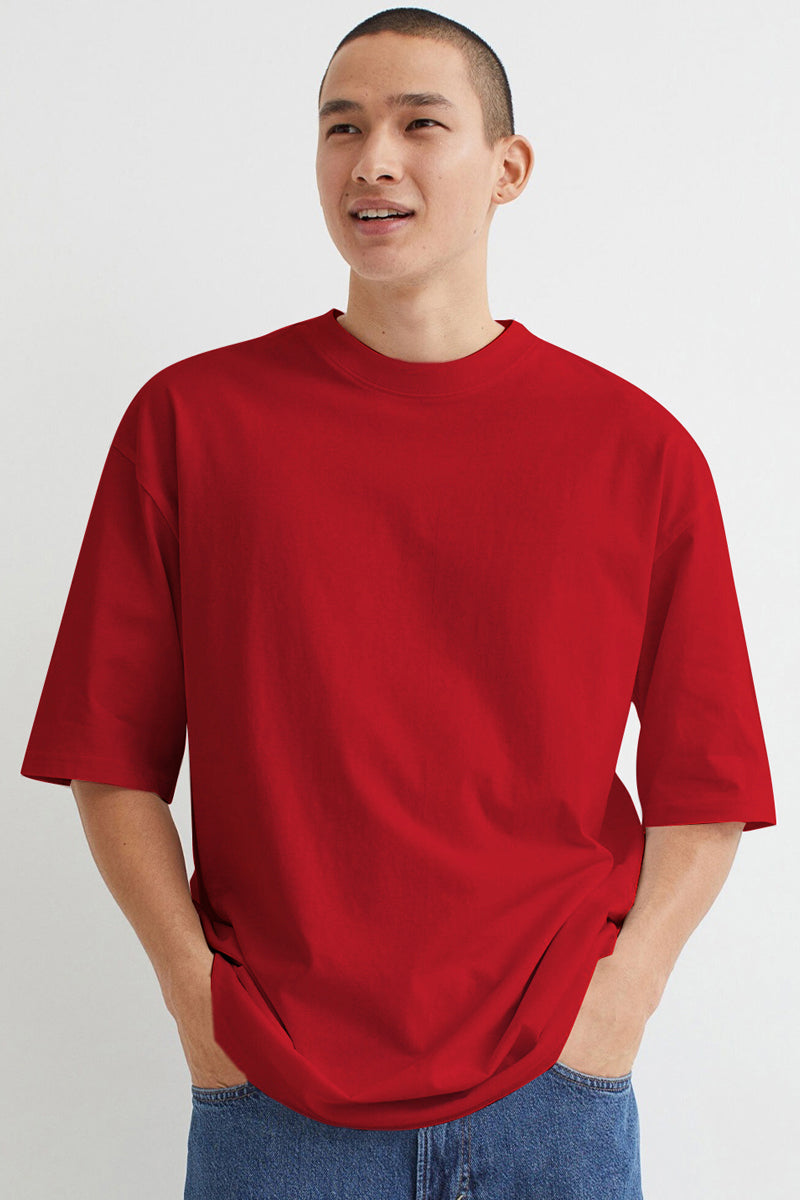 Red Over Size Tee by Squirehood