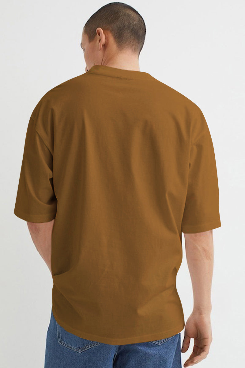 A Quite Gold Brown Over Size T-Shirt - SQUIREHOOD