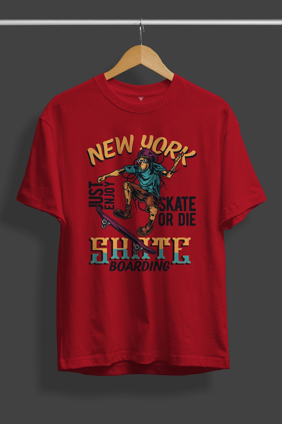 Skate Or Die Red Cotton T-Shirt - SQUIREHOOD