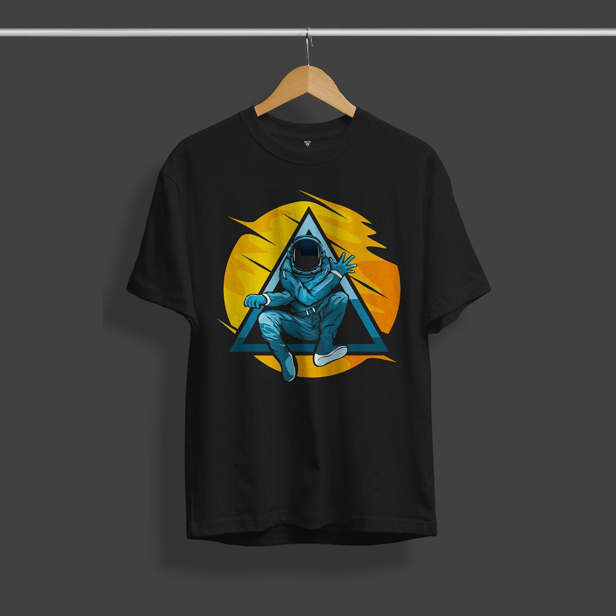 Sun Black Graphic Printed T-Shirt