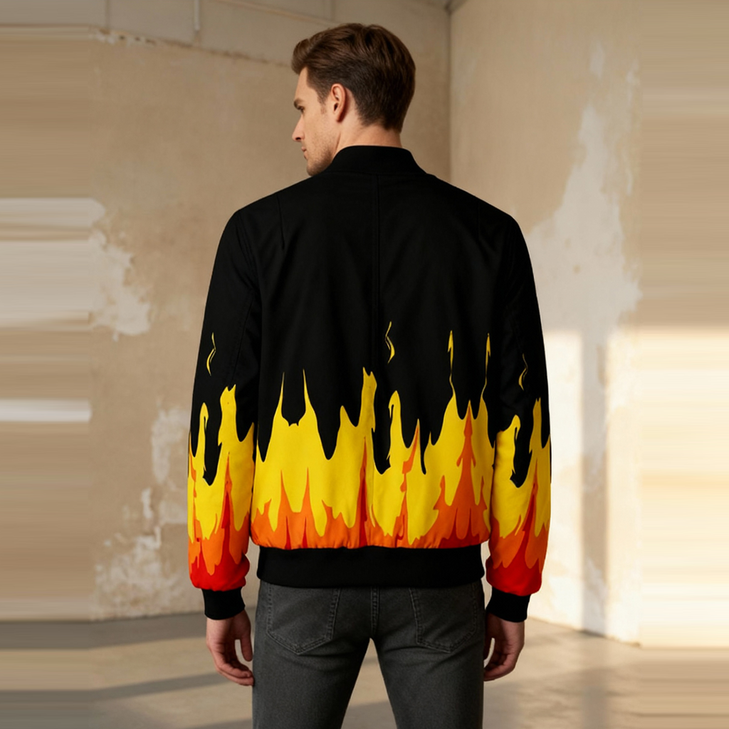 The Fire Print Bomber Jacket