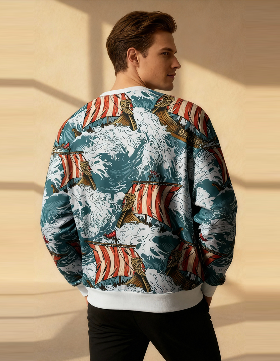 Drown Sea Ship Men's Printed Sweatshirt