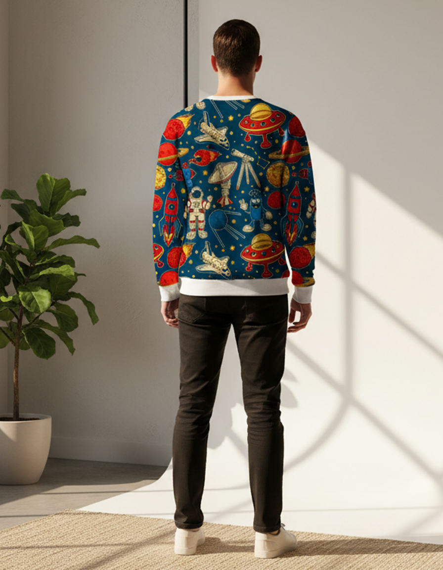 Space Planet Full Printed Sweatshirt