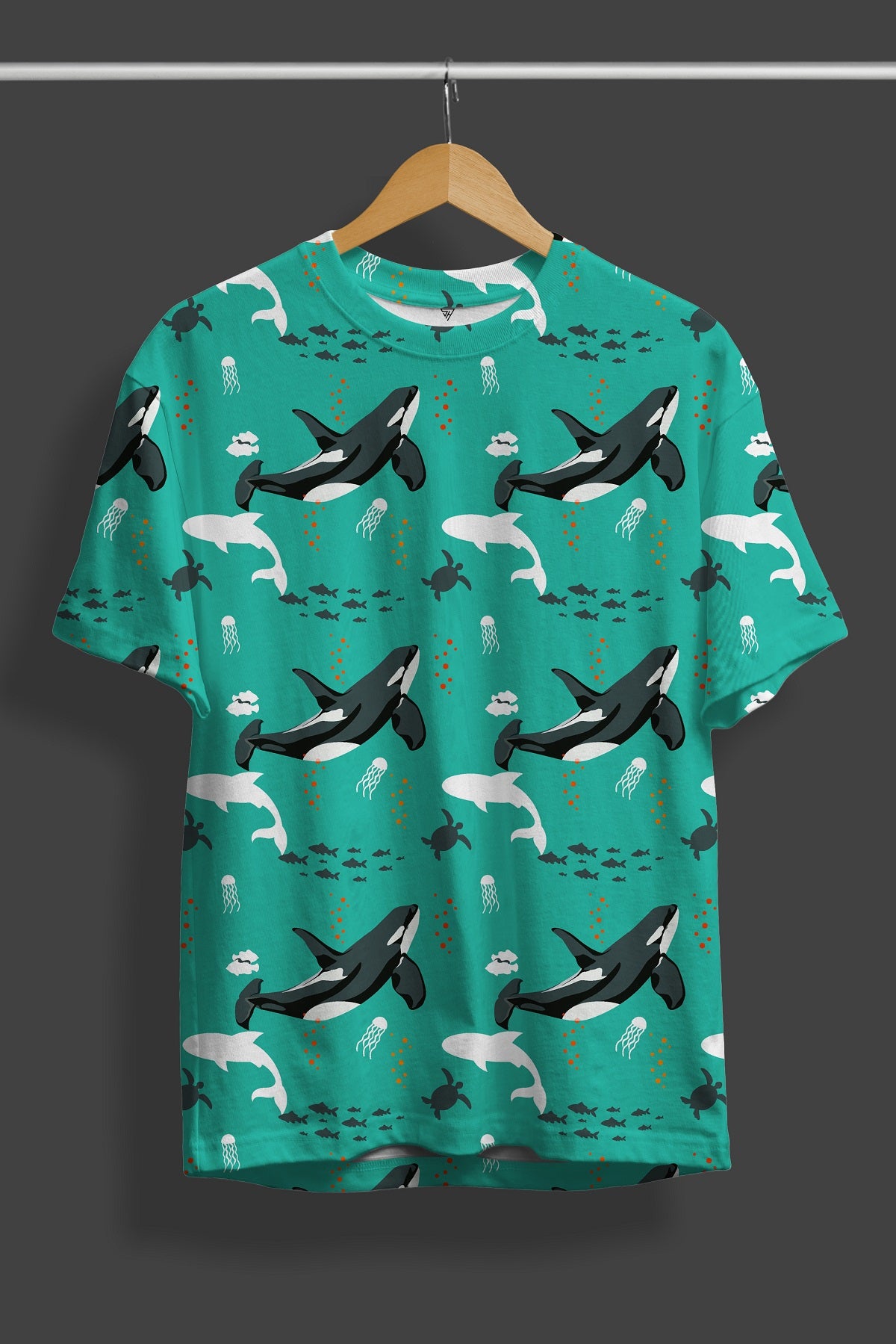 Whale Green Printed T-Shirt