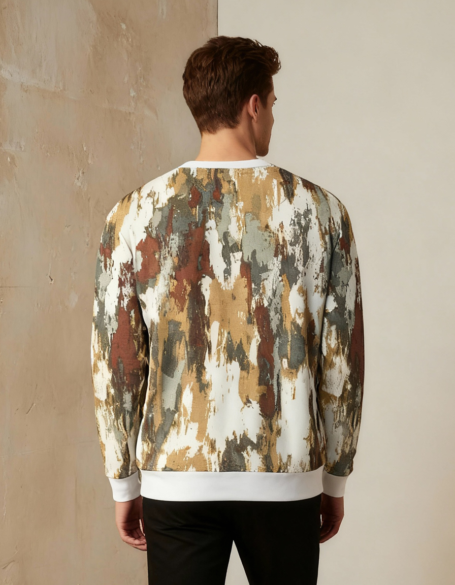 Wooden Texture Printed Sweatshirt