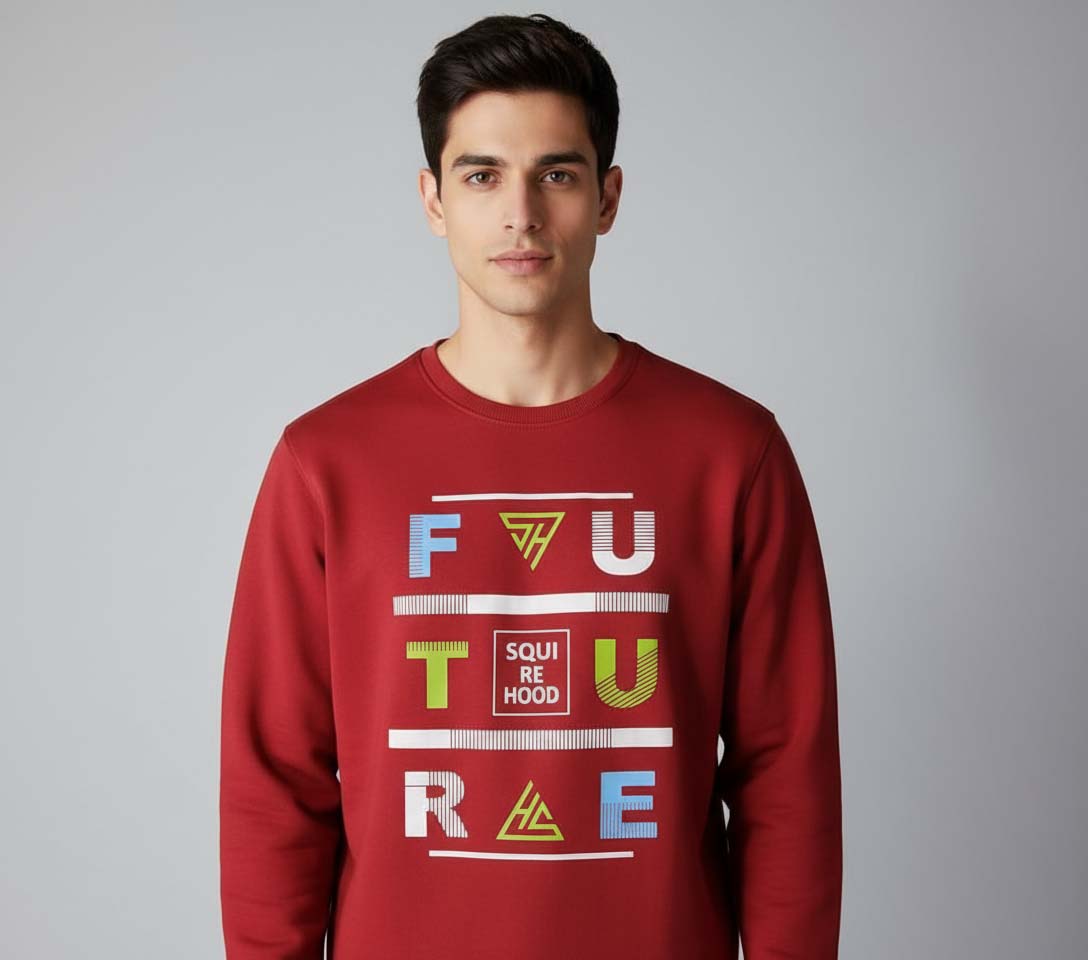 The Future Maroon Cotton Sweatshirt- #515