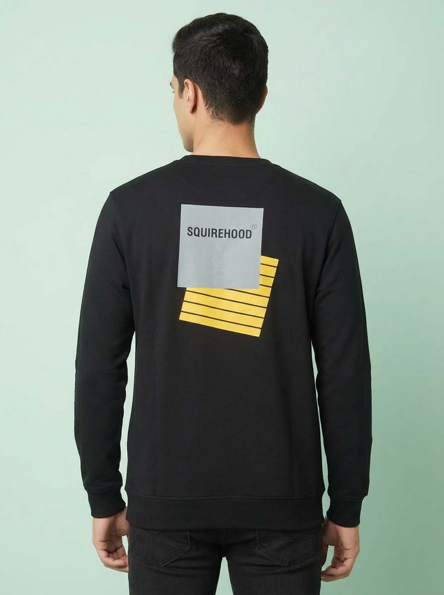 Black Cotton Sweatshirt- #517