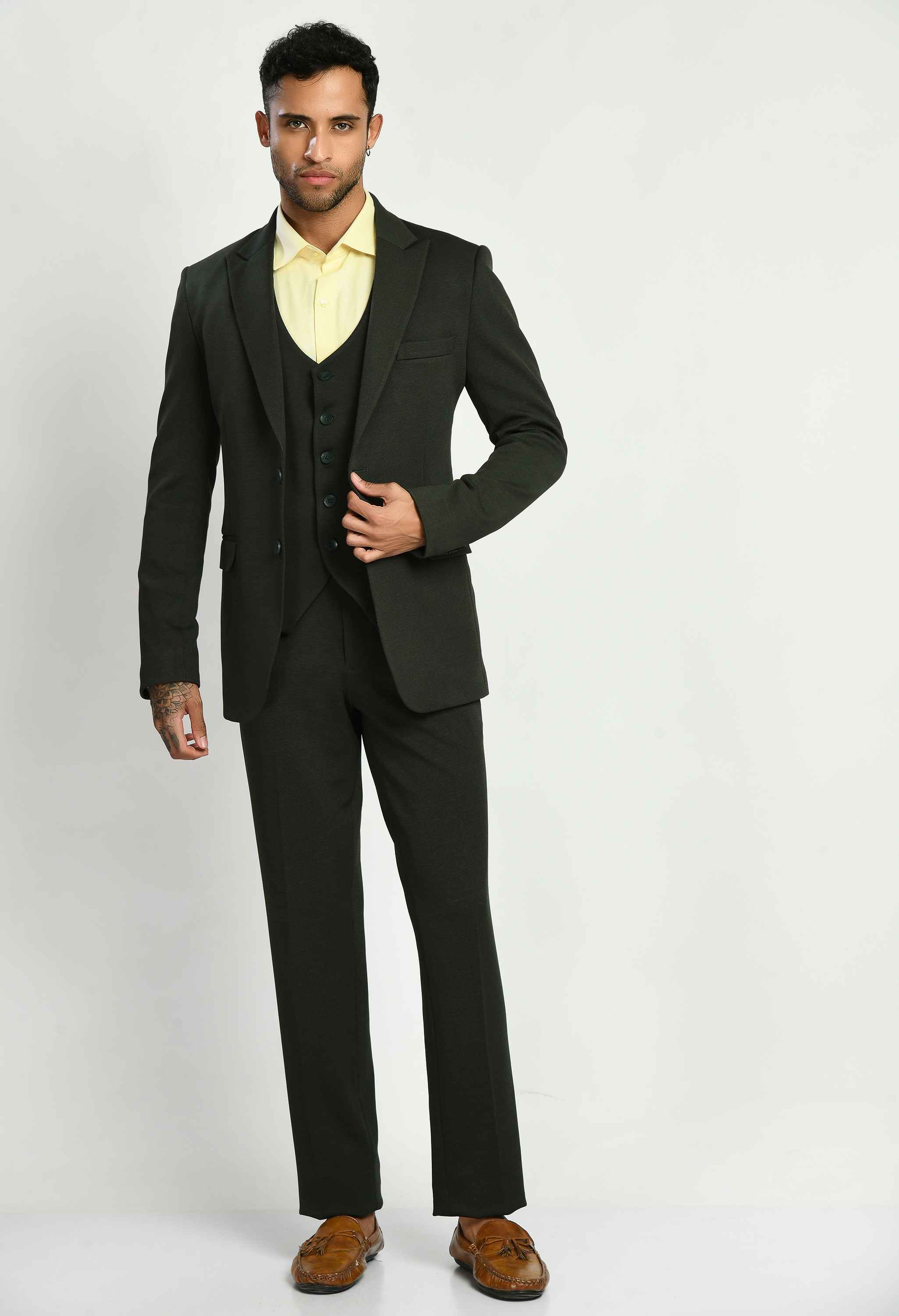 3-Piece Plain Smart Fit Suit Set