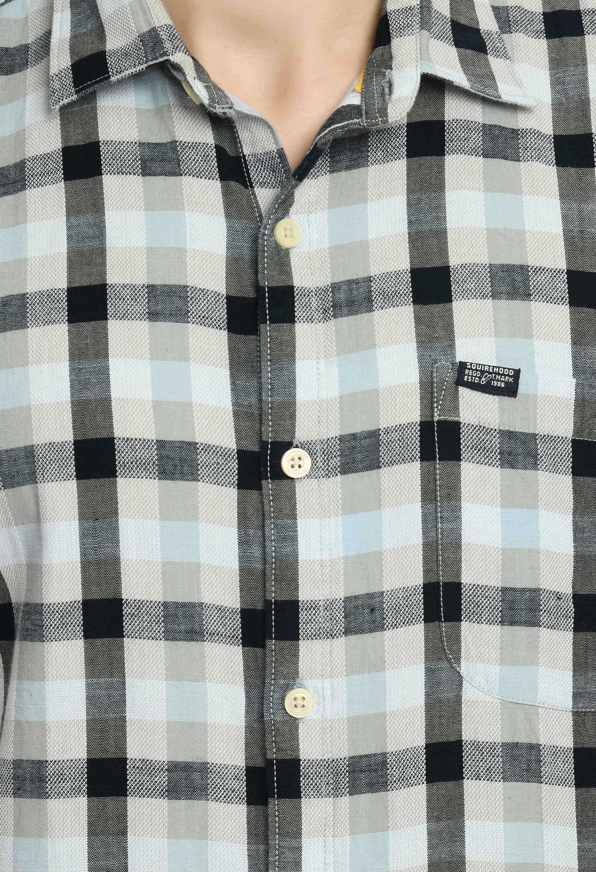 Men's Checked Cotton Short Sleeve shirt