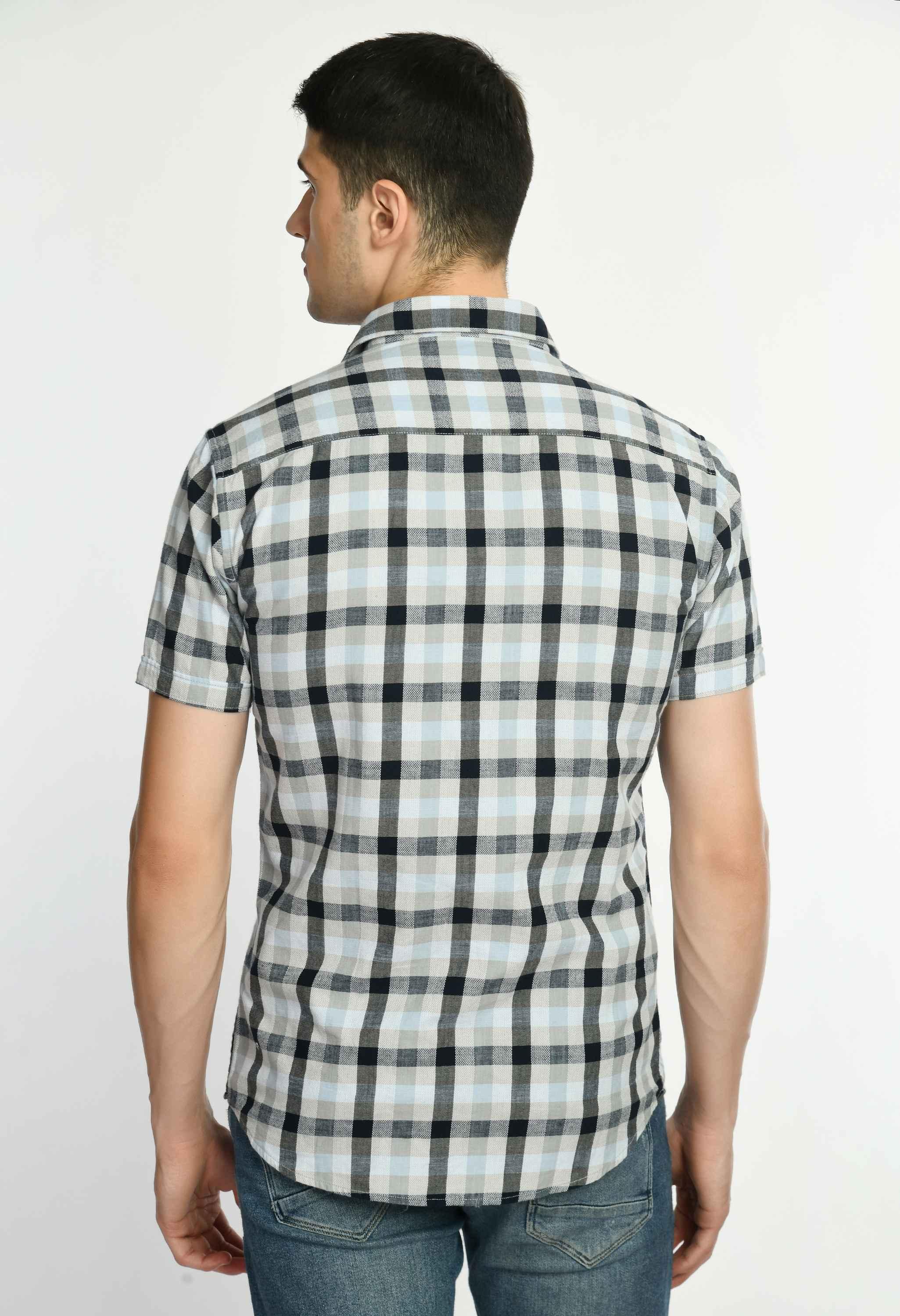 Men's Checked Cotton Short Sleeve shirt
