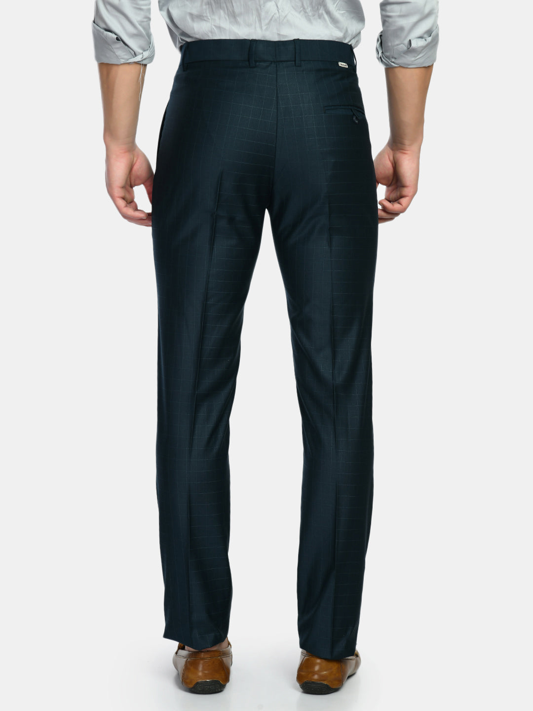 Men's Navy Blue Slim Fit Formal Pant - SQUIREHOOD