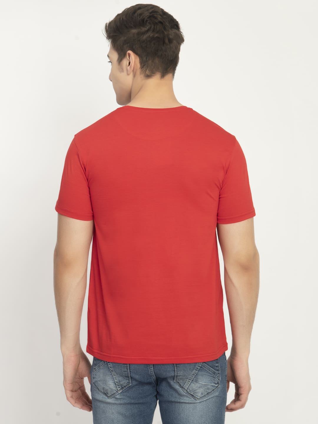 Men’s Printed Round Regular Fit T-Shirt - Red - SQUIREHOOD