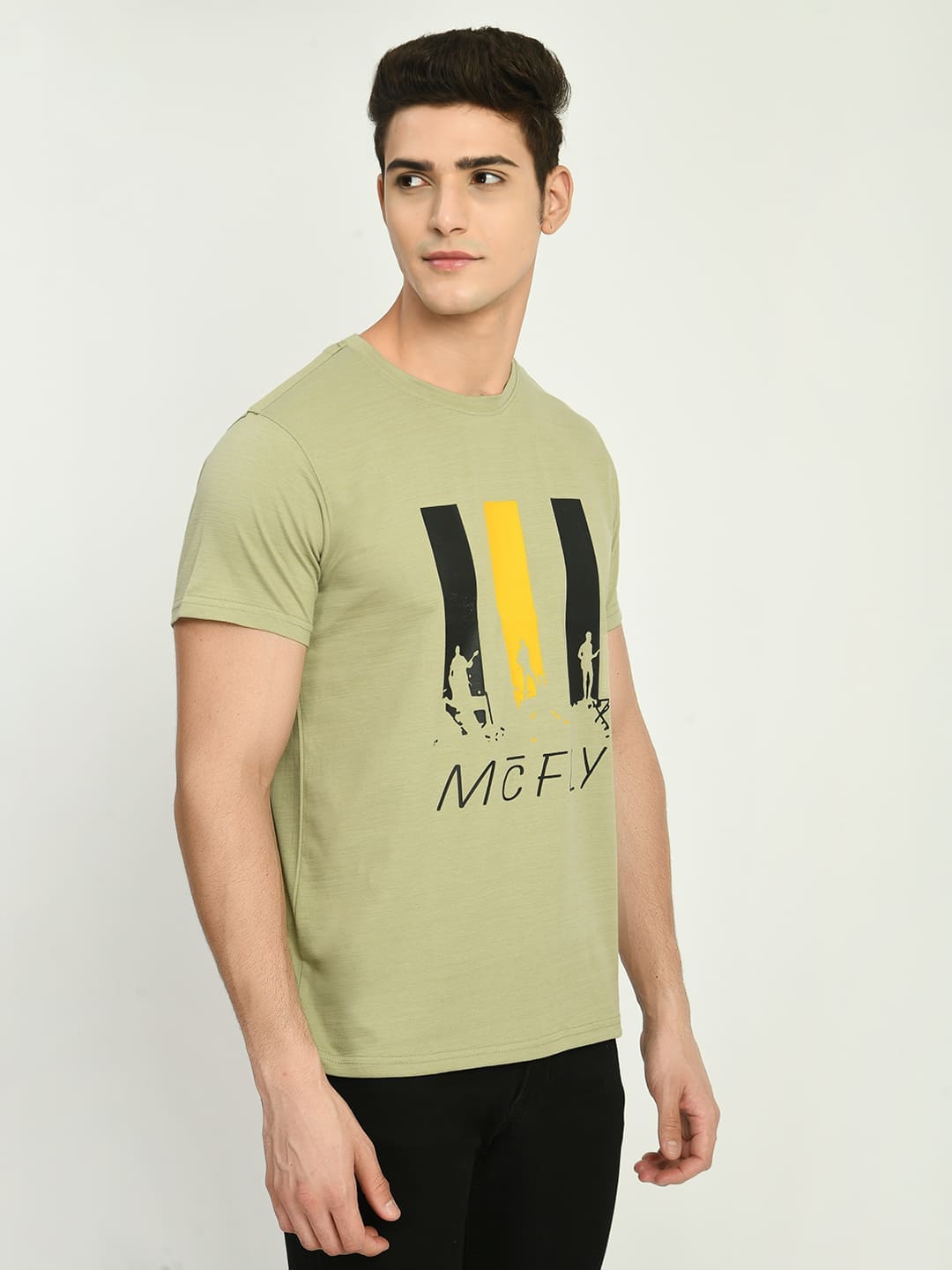 Men’s Printed Round Regular Fit T-Shirt - M. Green - SQUIREHOOD