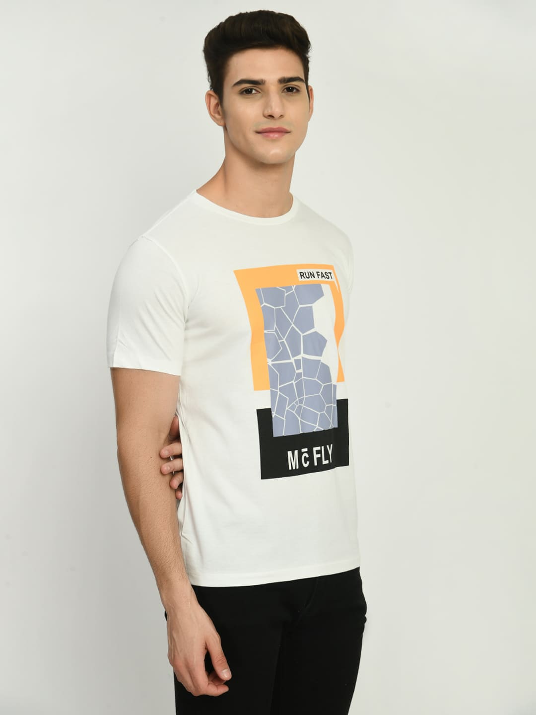 Men’s Printed Round Neck T-Shirt - White