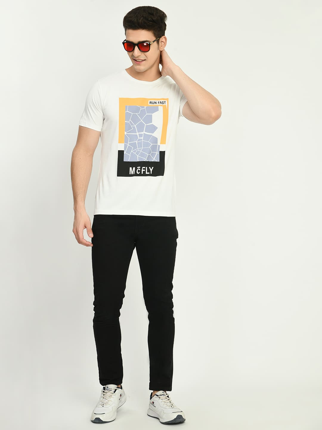 Men’s Printed Round Neck T-Shirt - White