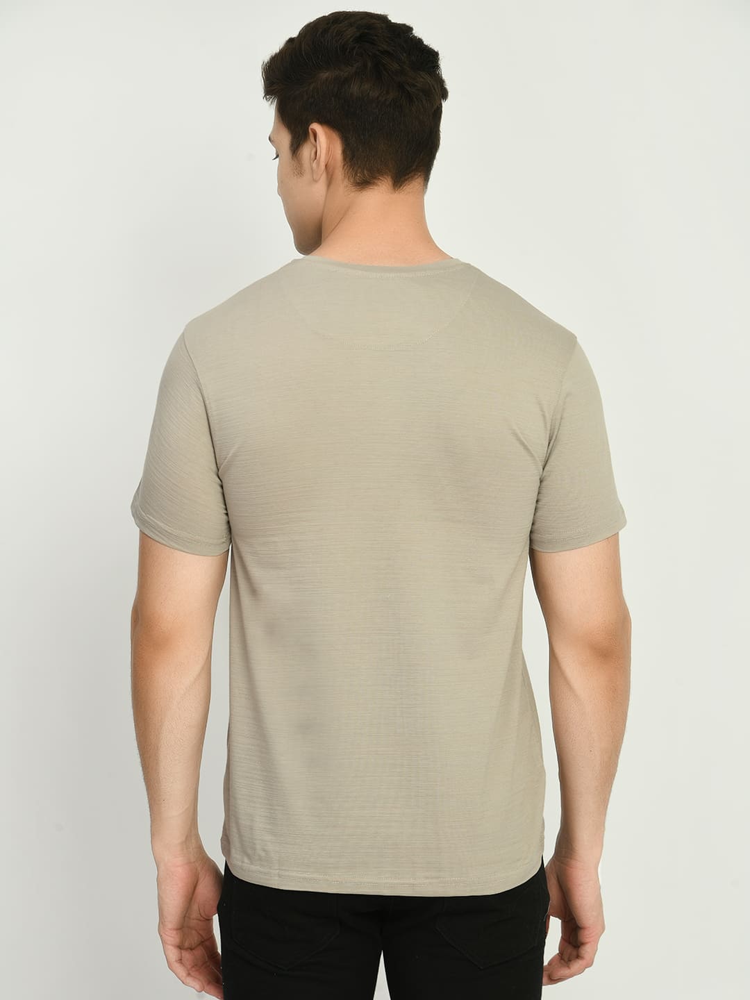 Men’s Printed Round Regular Fit T-Shirt - Grey