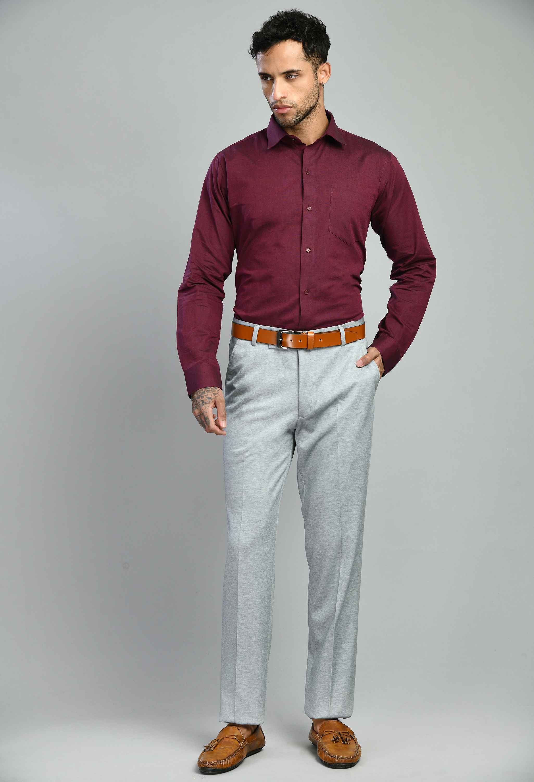 Men's Full Sleeves Slim Fit Formal Shirt
