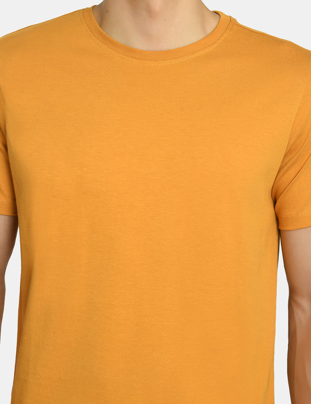 Men's Basic Honey Yellow Regular Fit T-Shirt