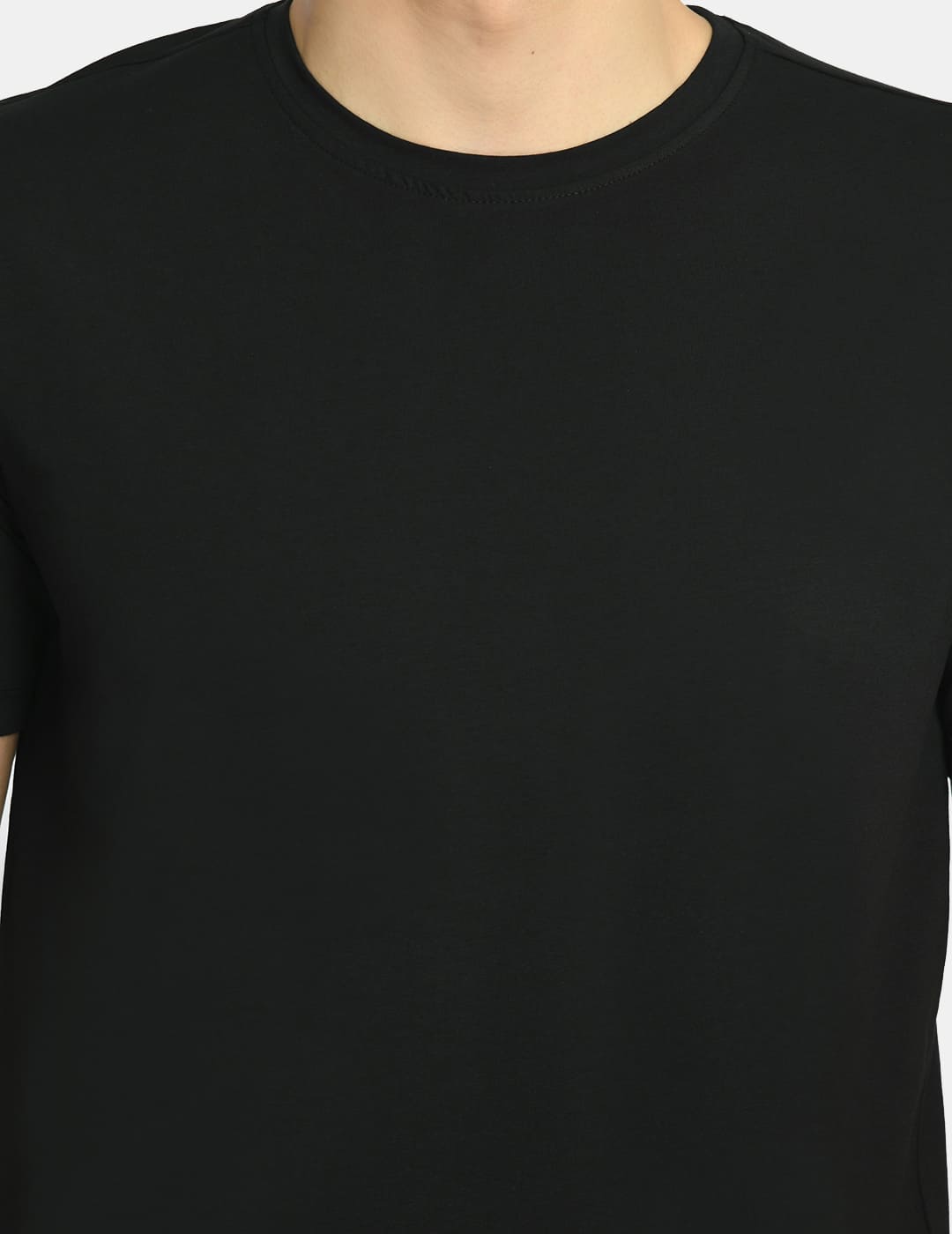 Men's Casual Ink Black Crew Neck T-Shirt