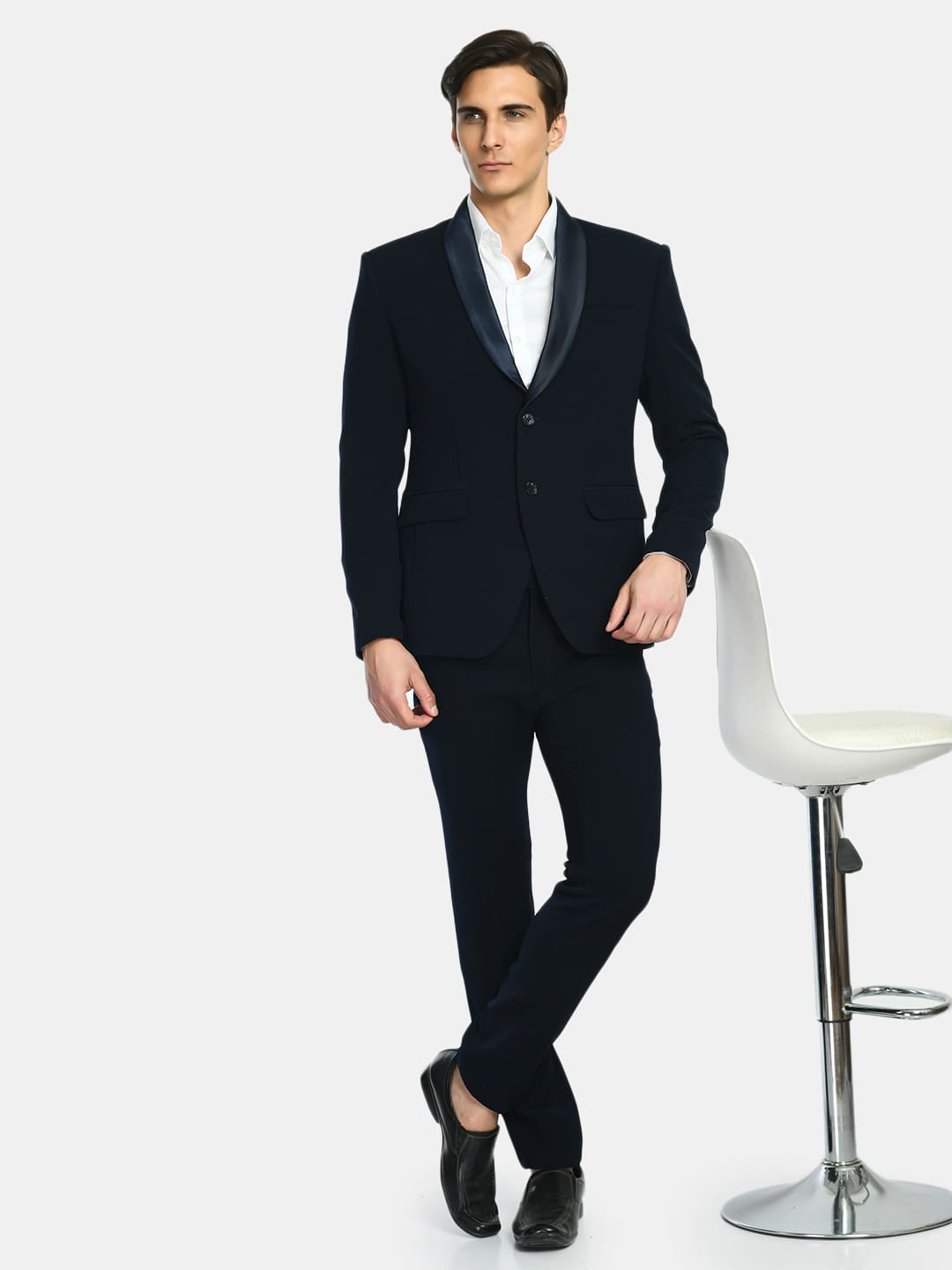Buy Black Stone Embroidered Italian Tuxedo Suit Online | Samyakk