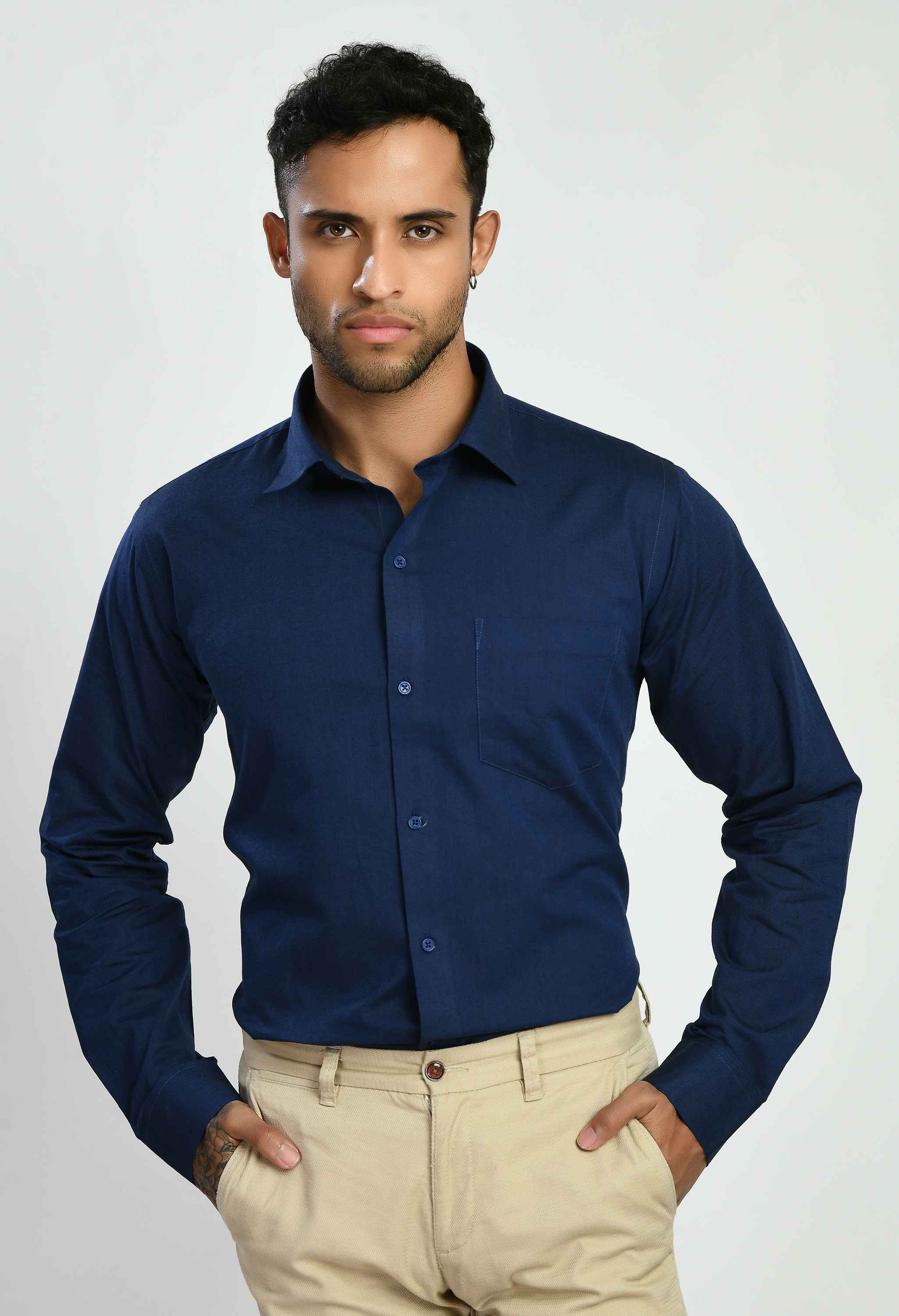 Men's Full Sleeves Regular Fit Formal Shirt