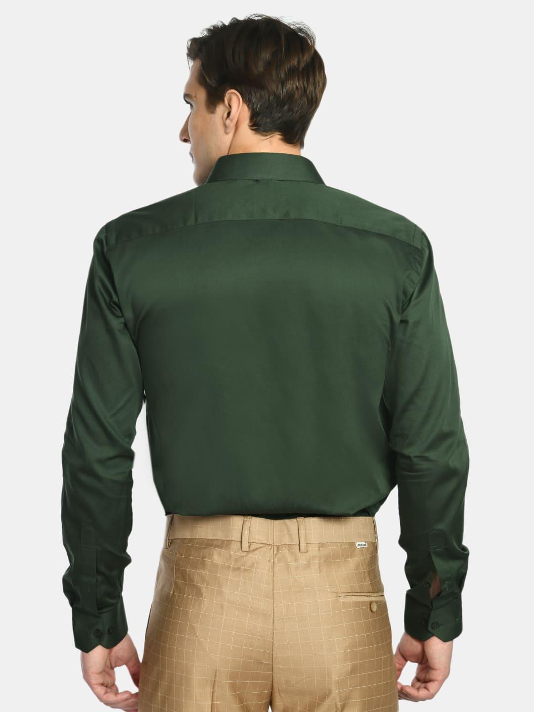 Men's B. Green Regular Fit Solid Giza Cotton Formal Shirt