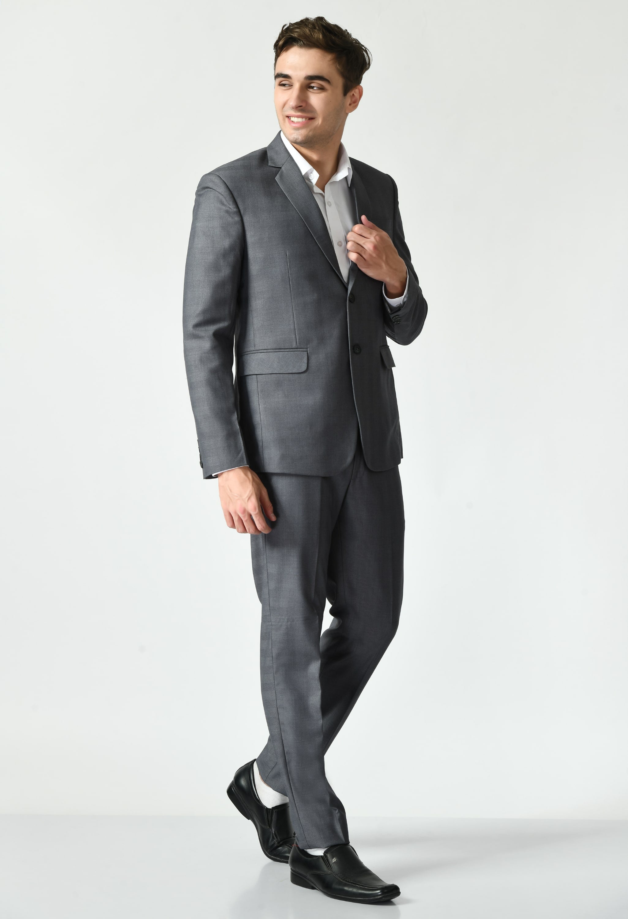 Grey Single Breasted Designer Suit