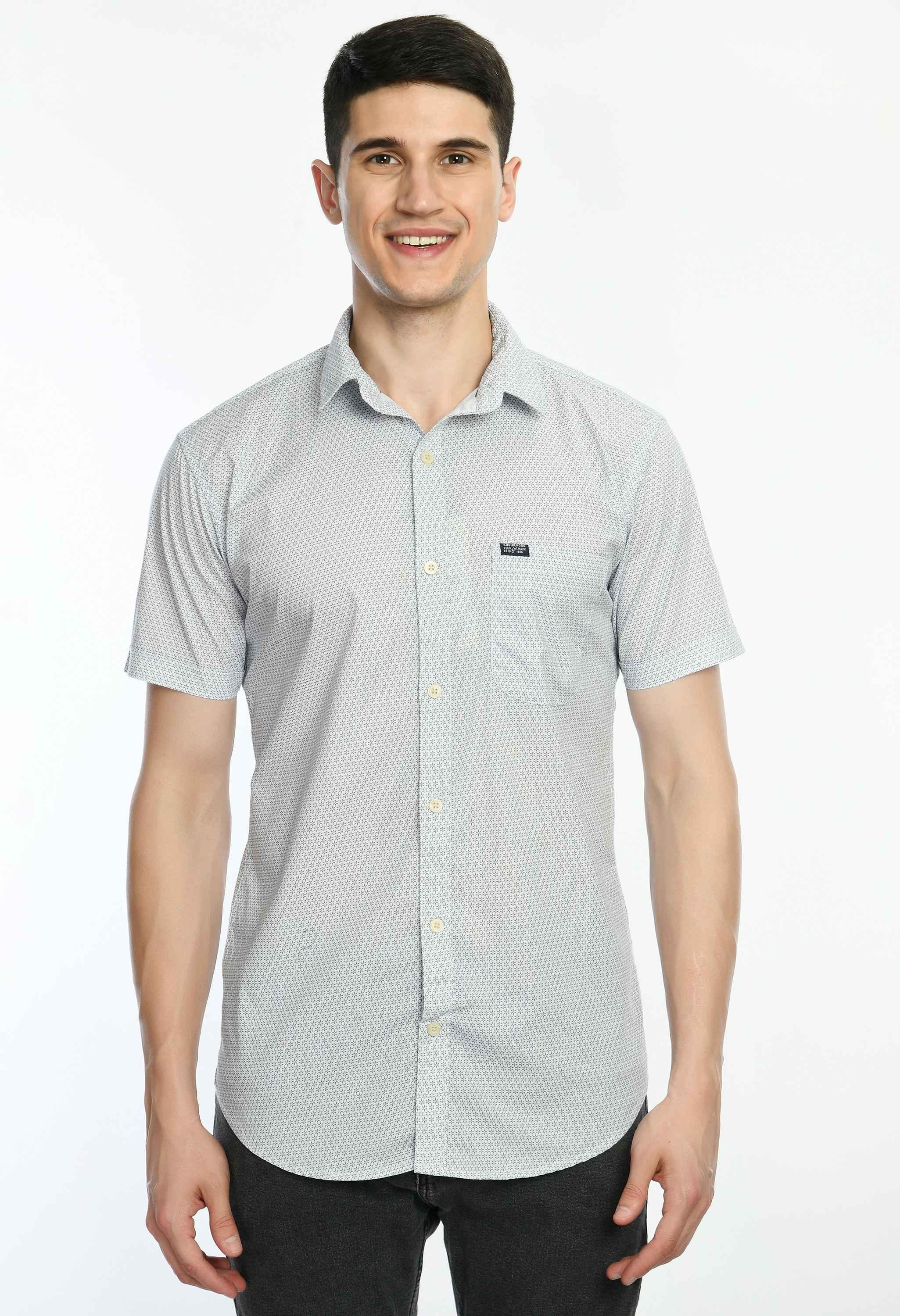 Men's Checked Short Sleeve Regular Fit Shirt