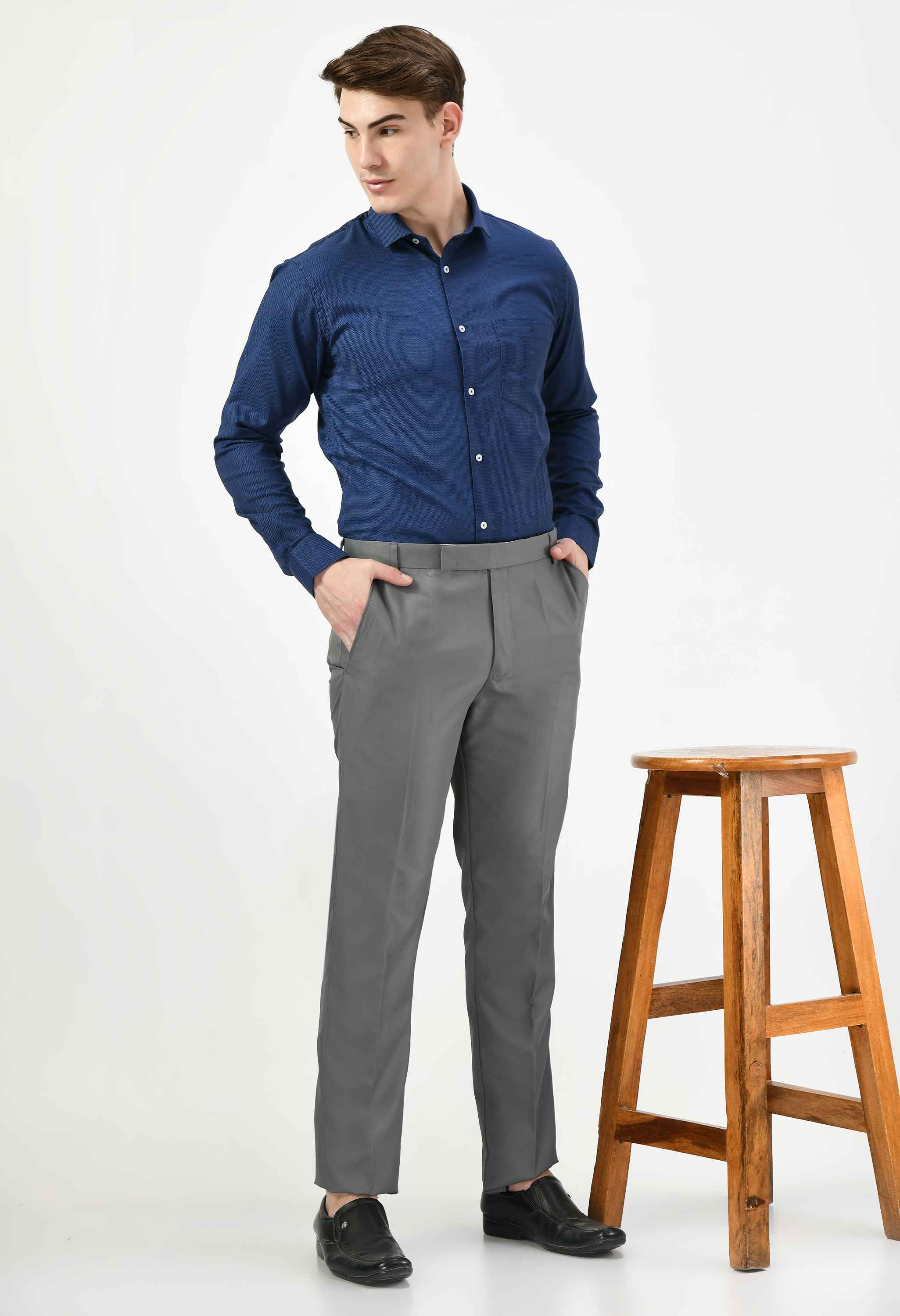 Men's Textured Cotton Full Sleeve Formal Shirt