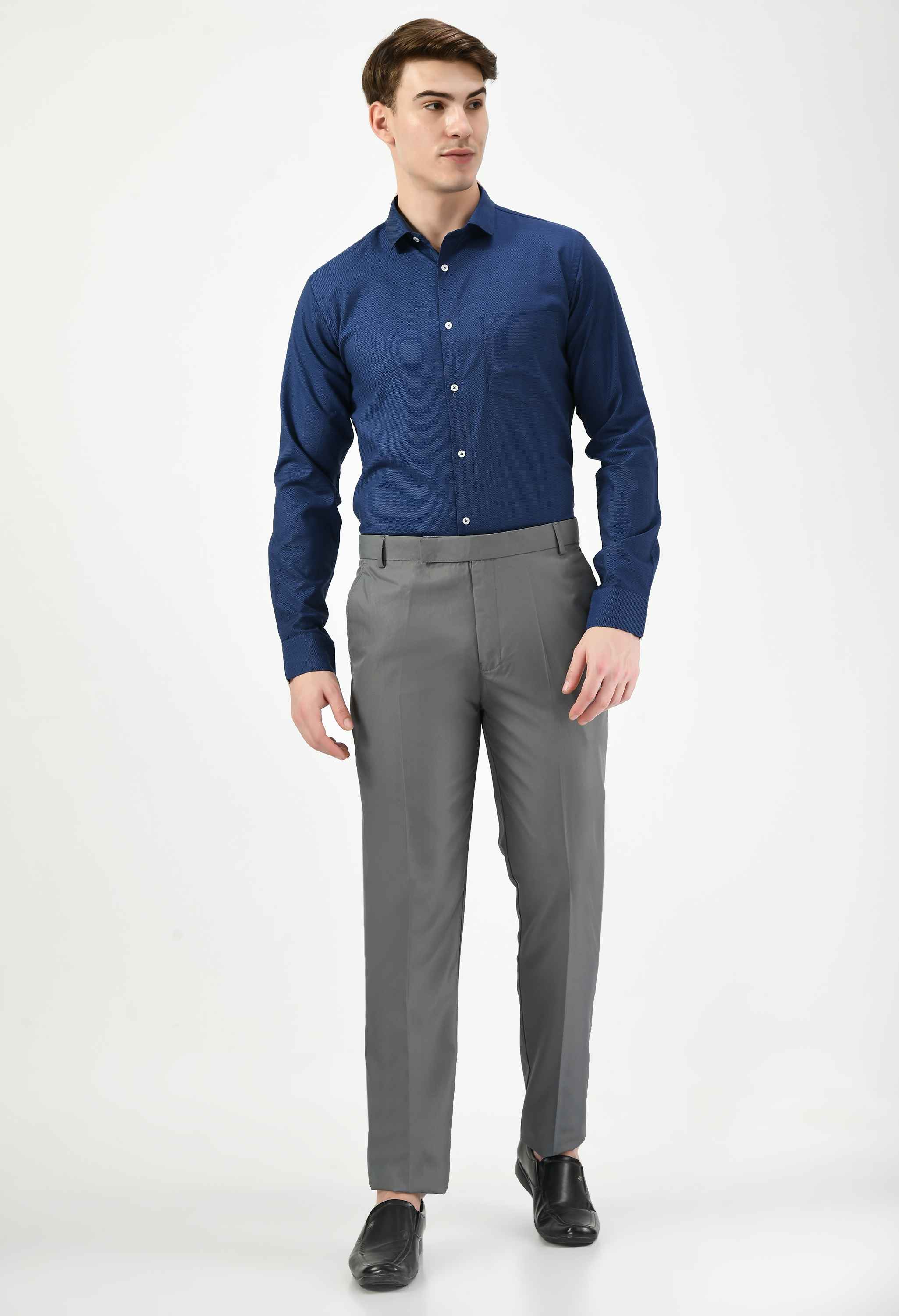 Men's Textured Cotton Full Sleeve Formal Shirt