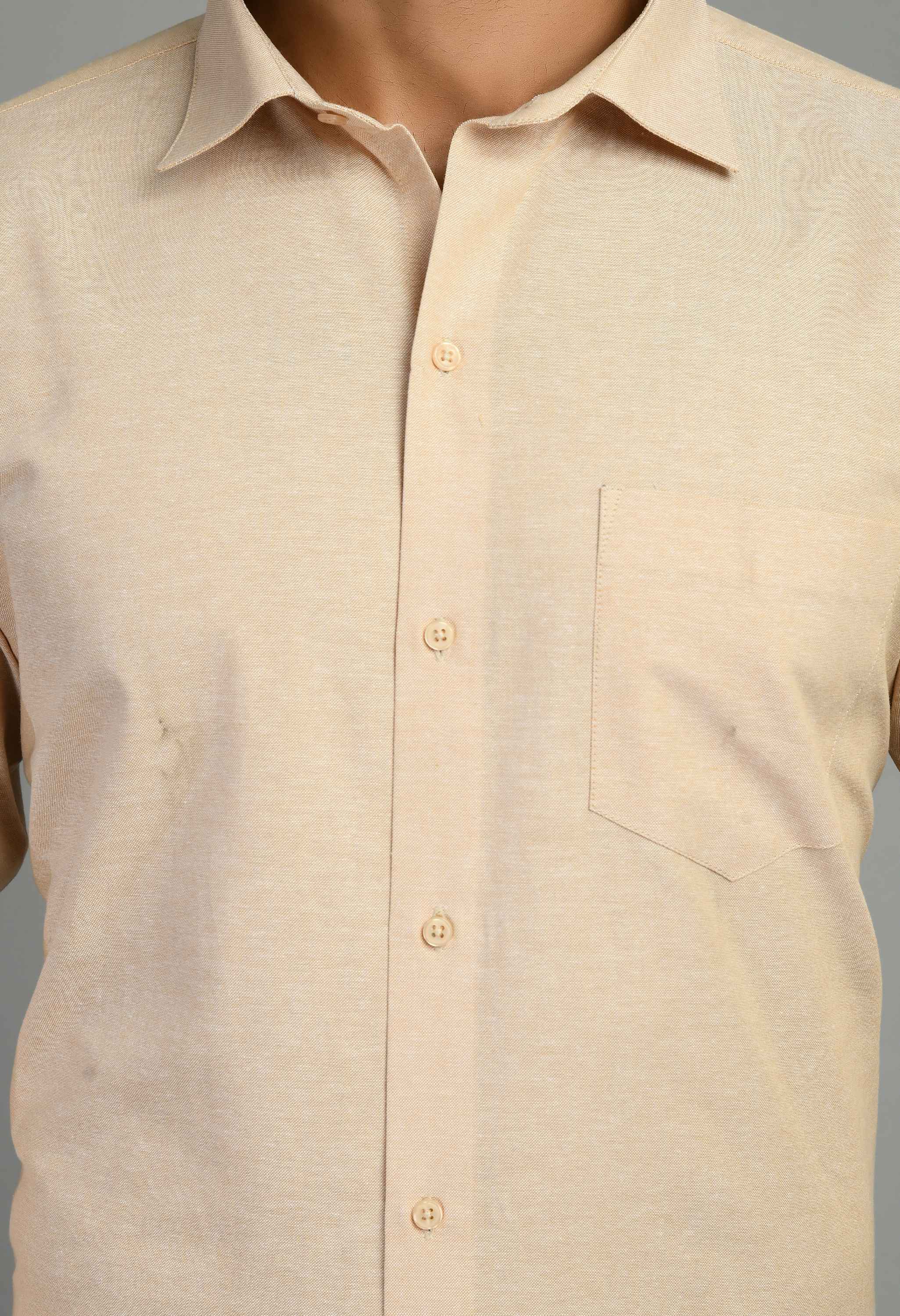 Solid Cotton Oxford Slim Fit Men's Formal Shirt