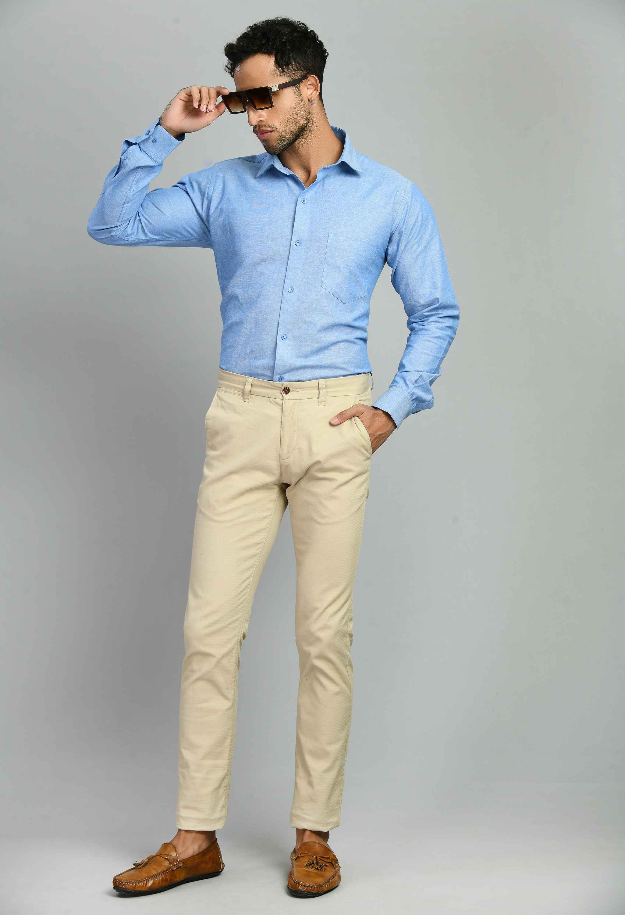 Men's Solid Cotton Oxford Regular Fit Formal Shirt