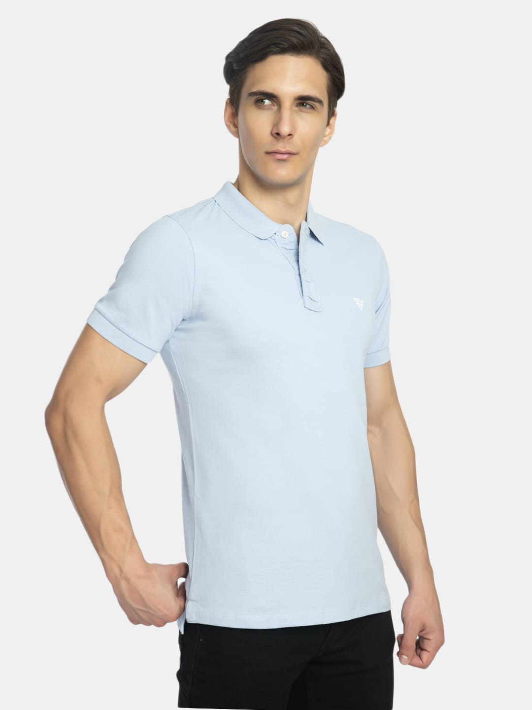Men's Solid Polo Neck T-Shirt