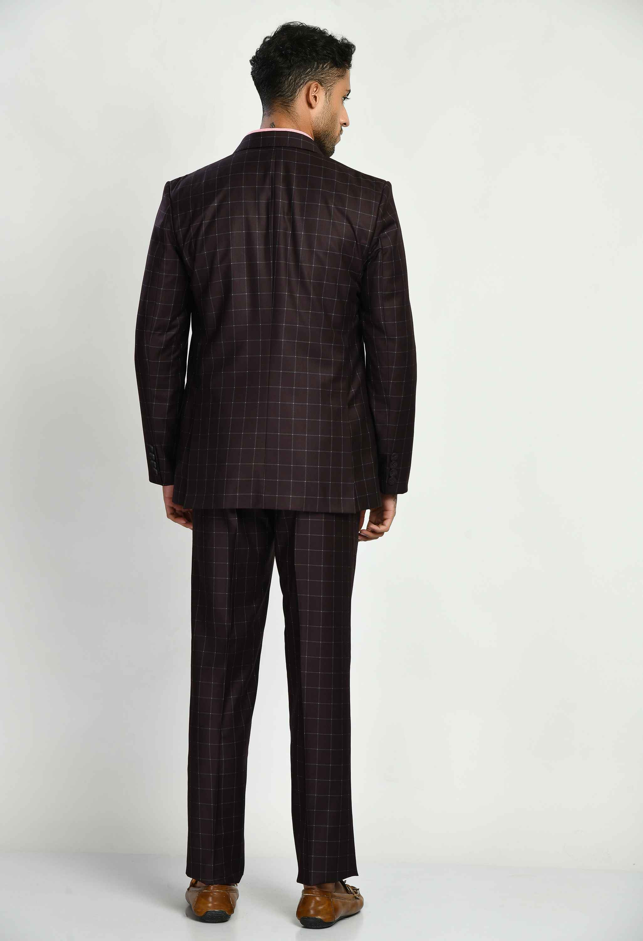 Men's Tuxedo Wine Suit Set