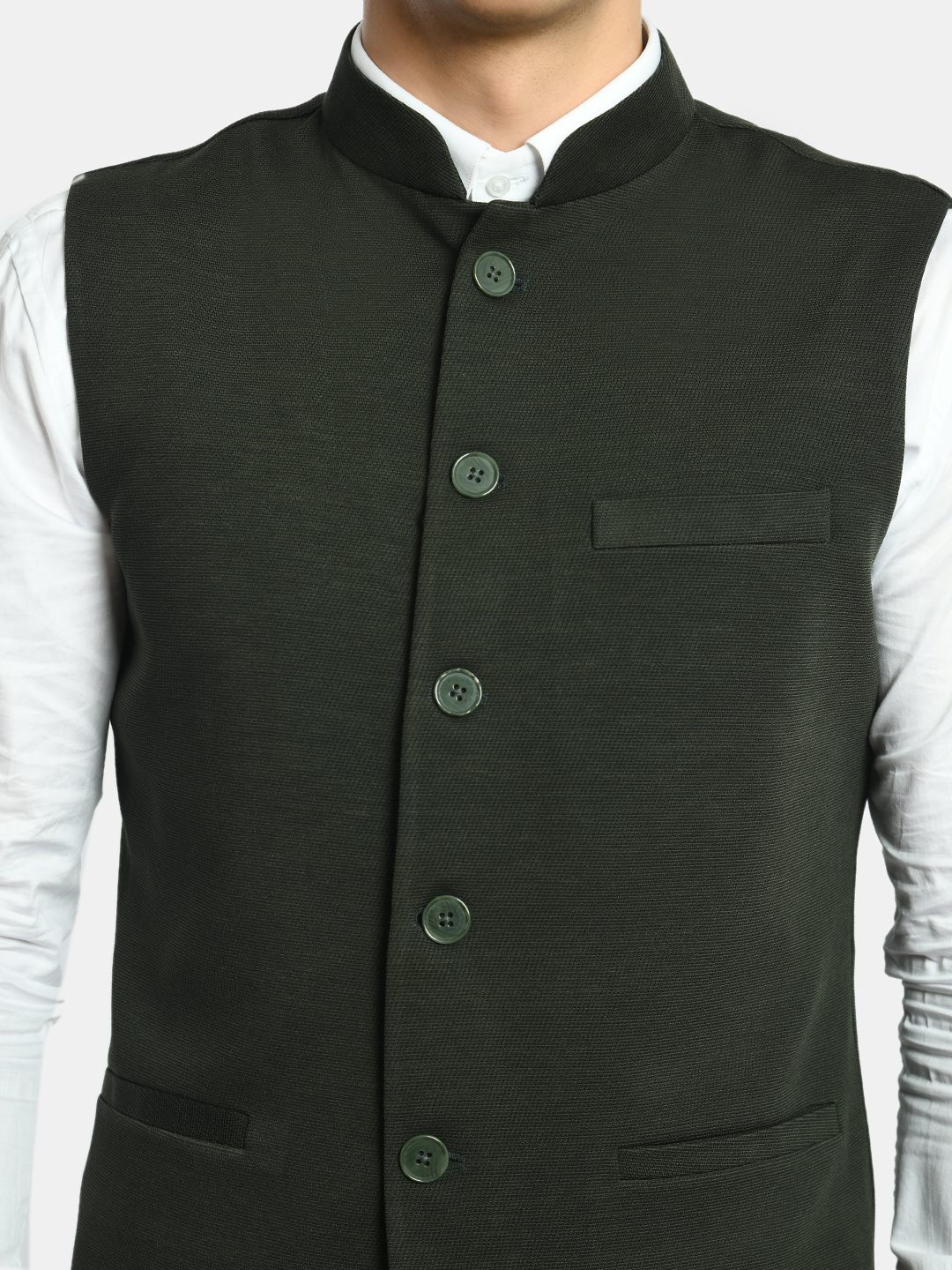 Solid Knit Men's Slim Fit Nehru Jacket - SQUIREHOOD