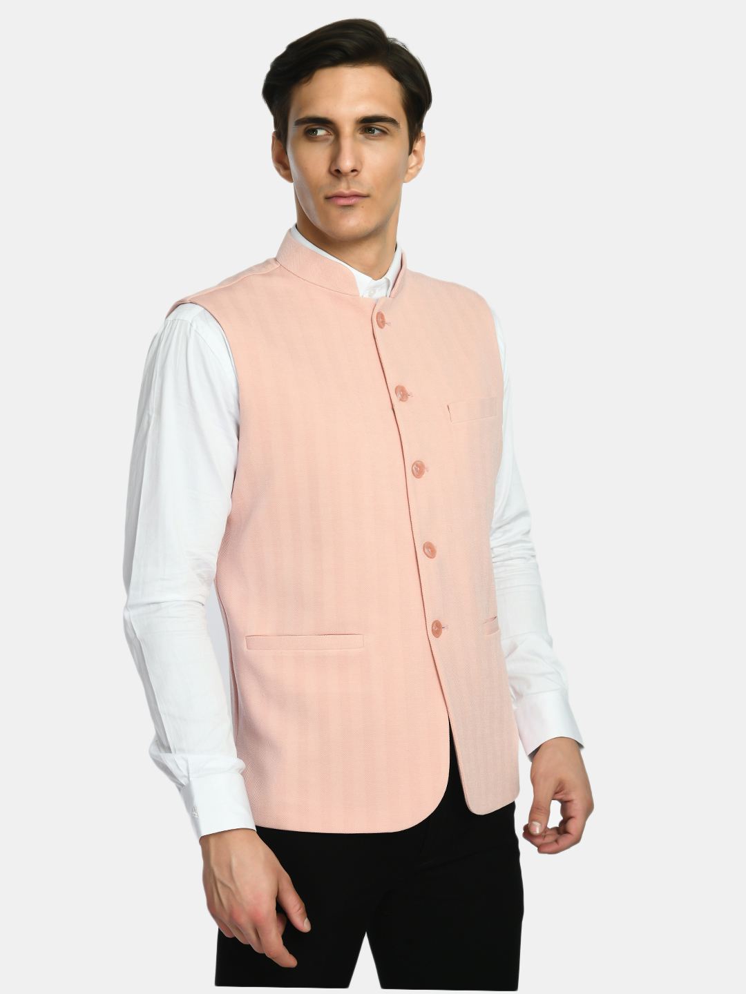 Solid Knitted Slim Fit Men's Festive Wear Nehru Jacket - SQUIREHOOD